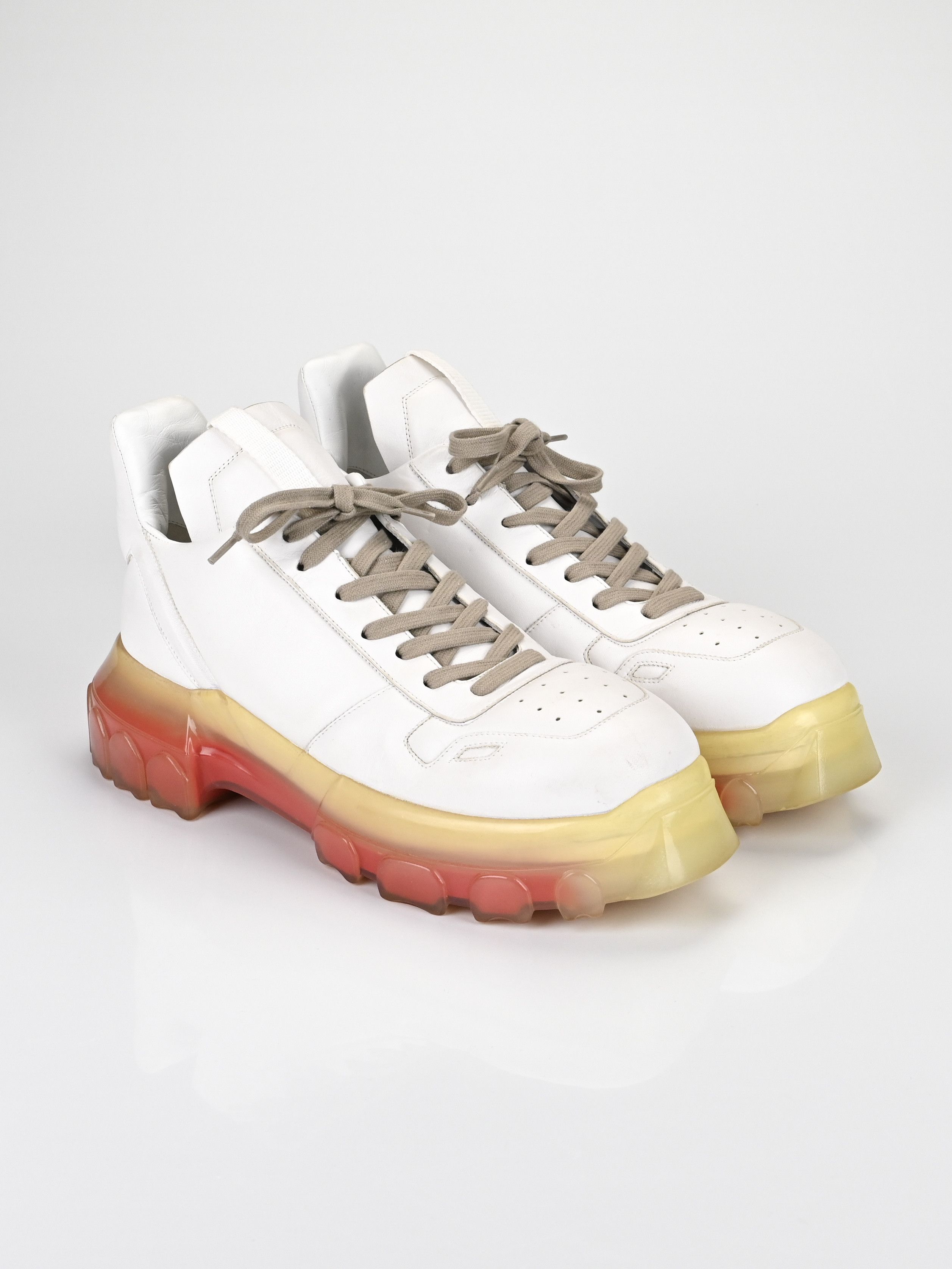 Rick Owens SS17 Wolffish Red Leather Ramones | Grailed