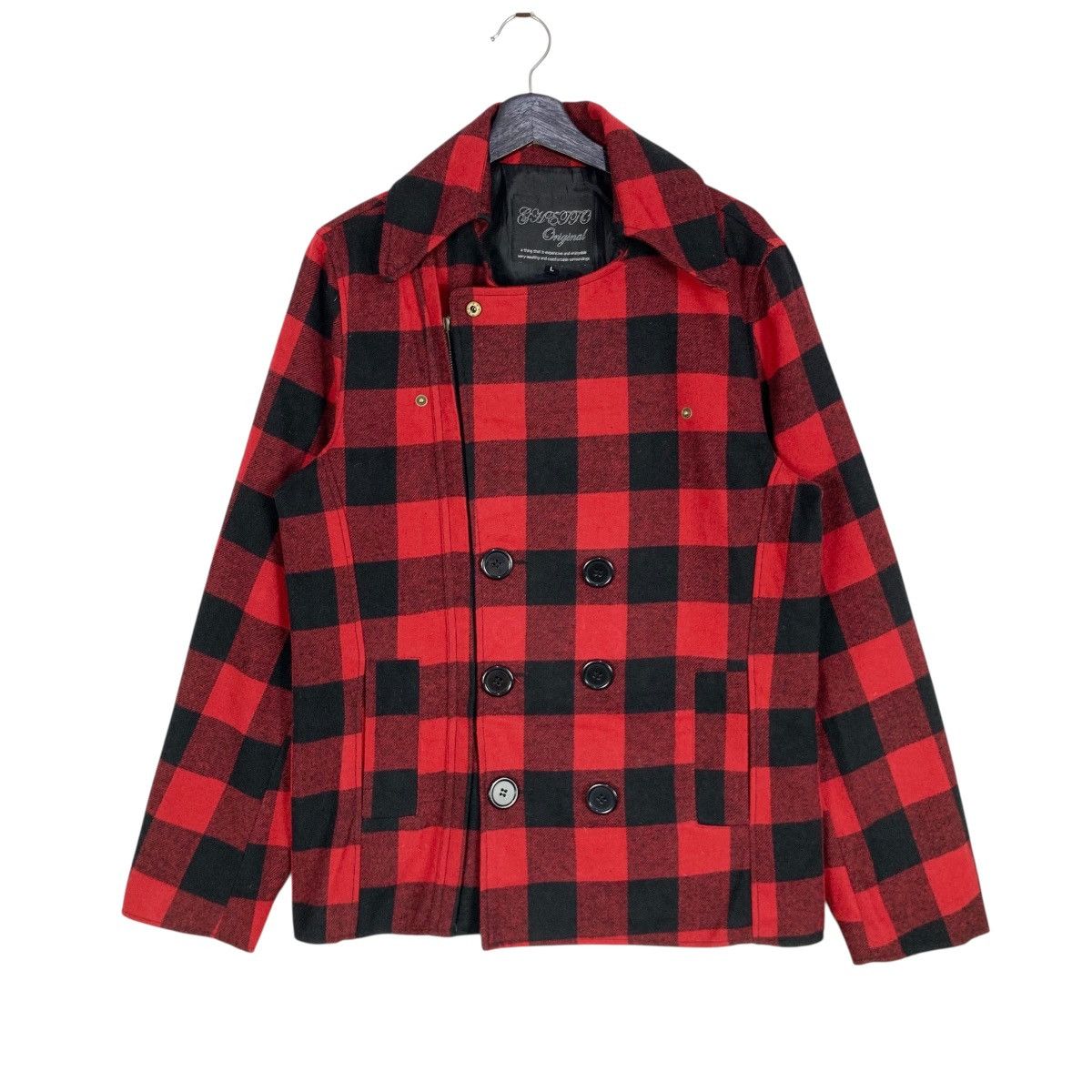 If Six Was Nine Vintage Flannel Jacket Double Collar Women Tartan Jacket Size S / US 4 / IT 40 - 2 Thumbnail