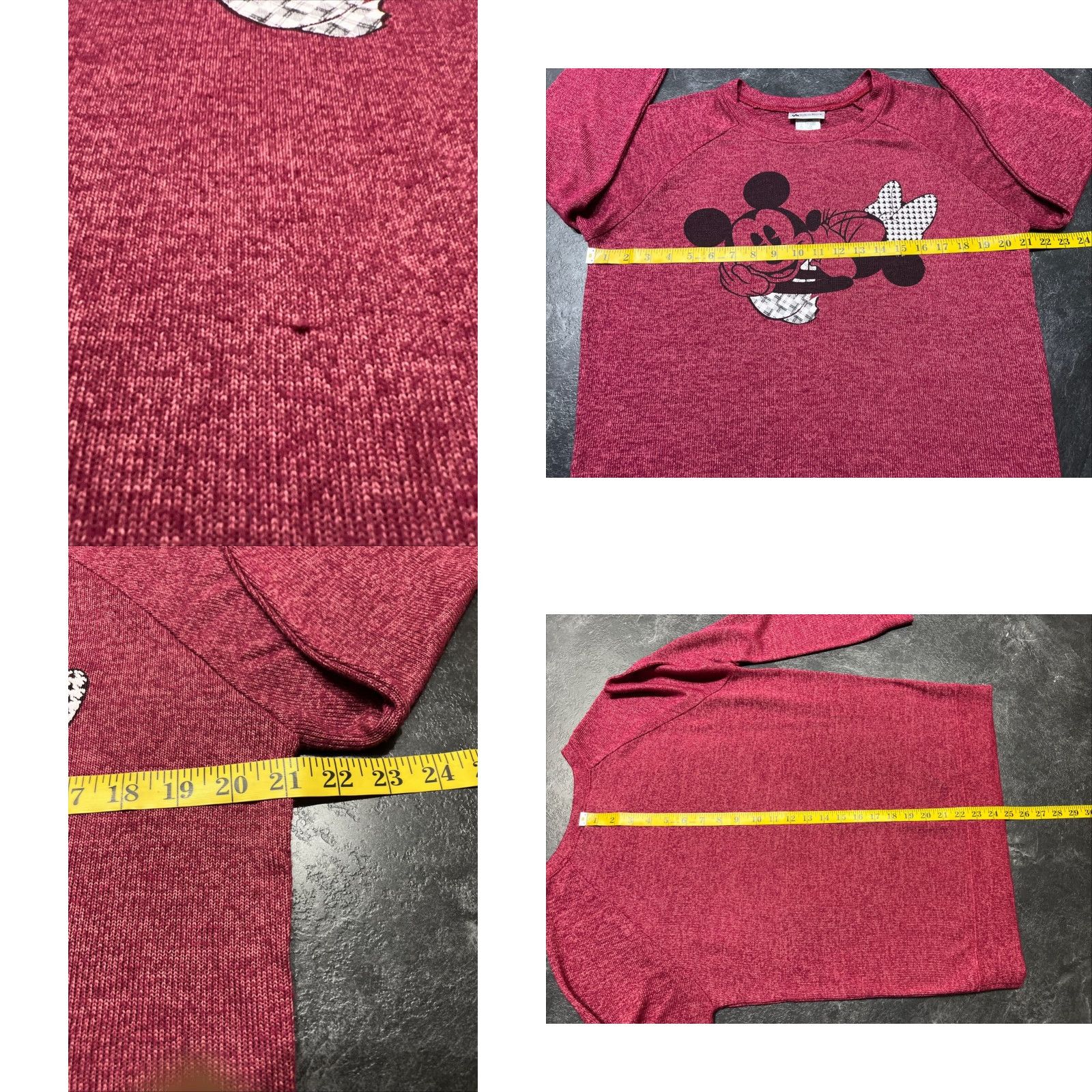 Disney Disney Parks Juniors Minnie Mouse Mickey Mouse Graphic Sweater Top Red XL Long Sleeve Pullover Womens Size XL / US 12-14 / IT 48-50 - 8 Thumbnail