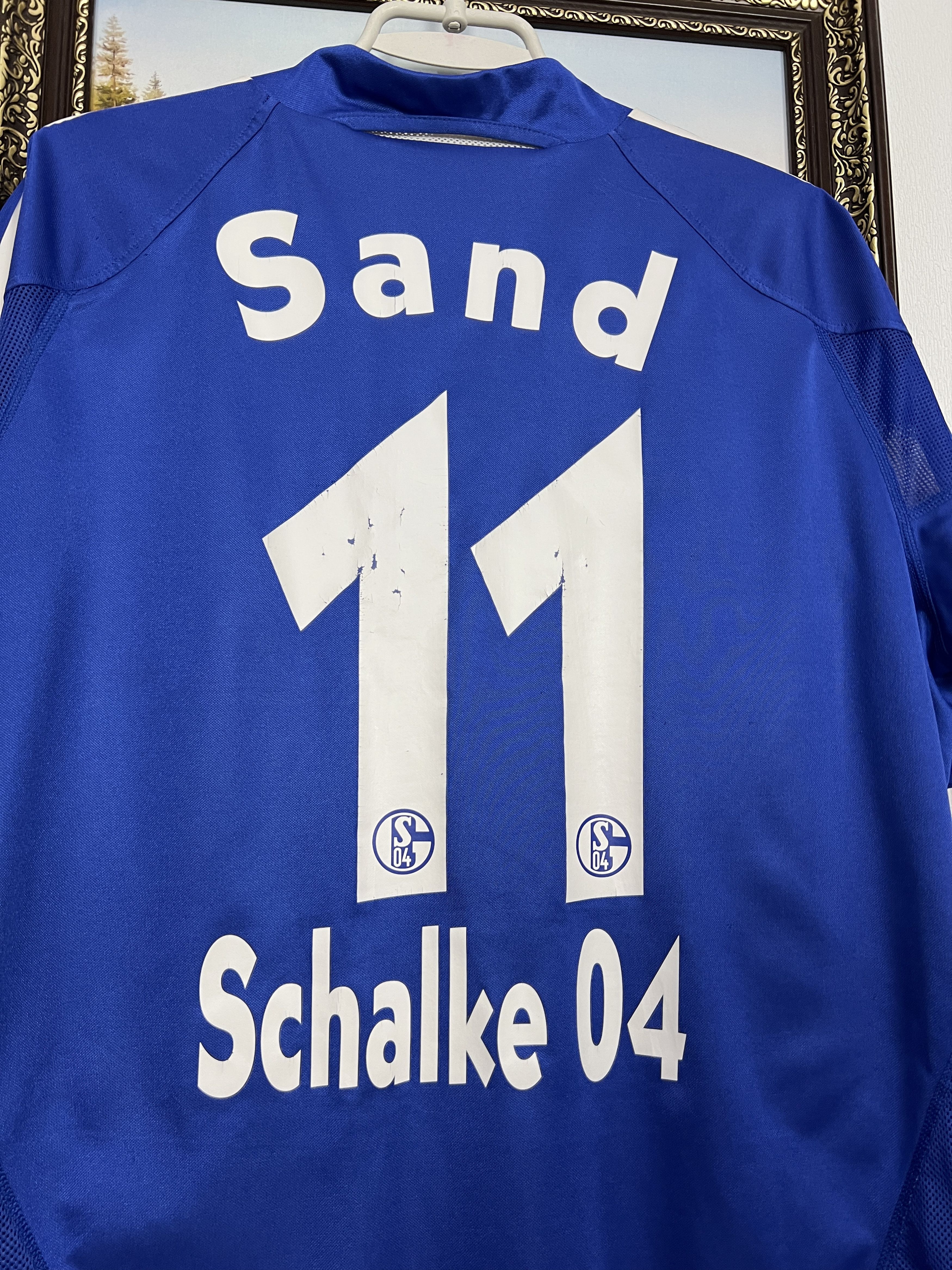 Adidas FC Schalke 04 football shirt Player #11 Sand Jersey Trikot Size US XL / EU 56 / 4 - 10 Thumbnail