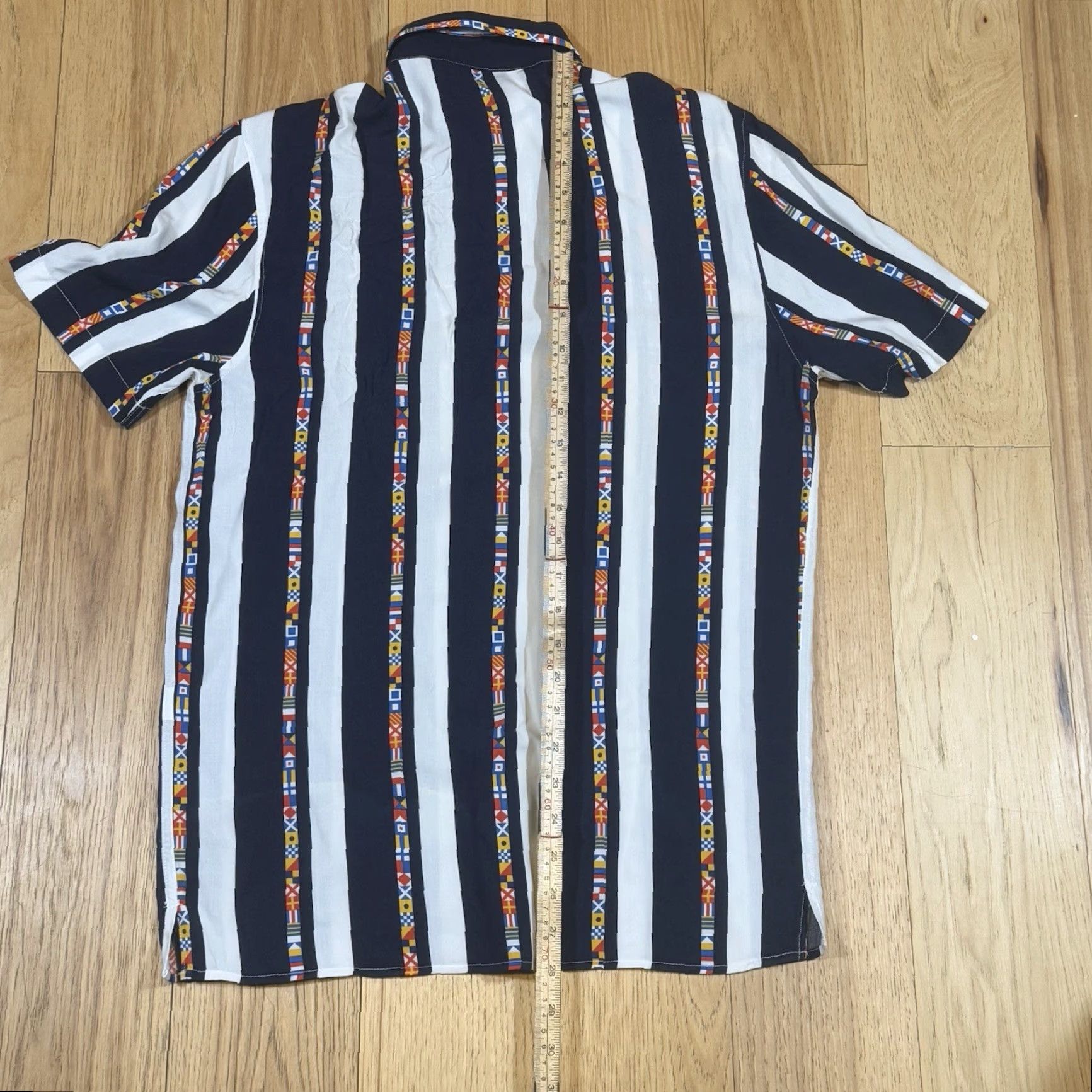 Zara Zara Button Shirt Mens Small Regular Fit Striped Blue White Flag Print Shirt Size US S / EU 44-46 / 1 - 6 Thumbnail