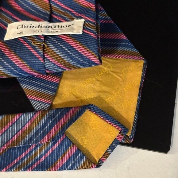 Christian Dior Monsieur × Dior Dior Mid Century Modern Neckwear Tie 100% All Silk Neon Oran Size ONE SIZE - 4 Thumbnail