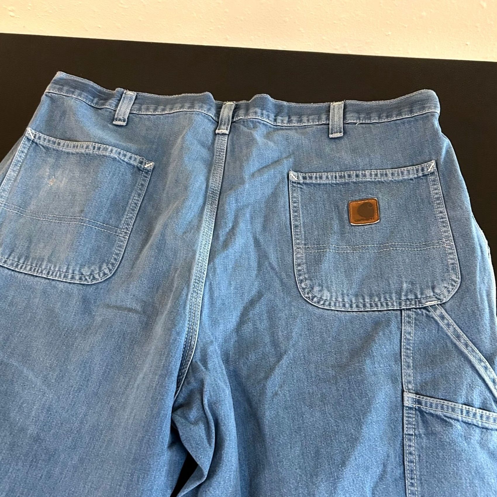 Carhartt Carhartt Carpenter Jeans Work Utility Pants Denim Blue Mens 40x30" Distressed Relaxed Denim Jeans Carpenter Workwear Pockets Hammer Loop Jeans Mens Size US 40 / EU 56 - 4 Thumbnail