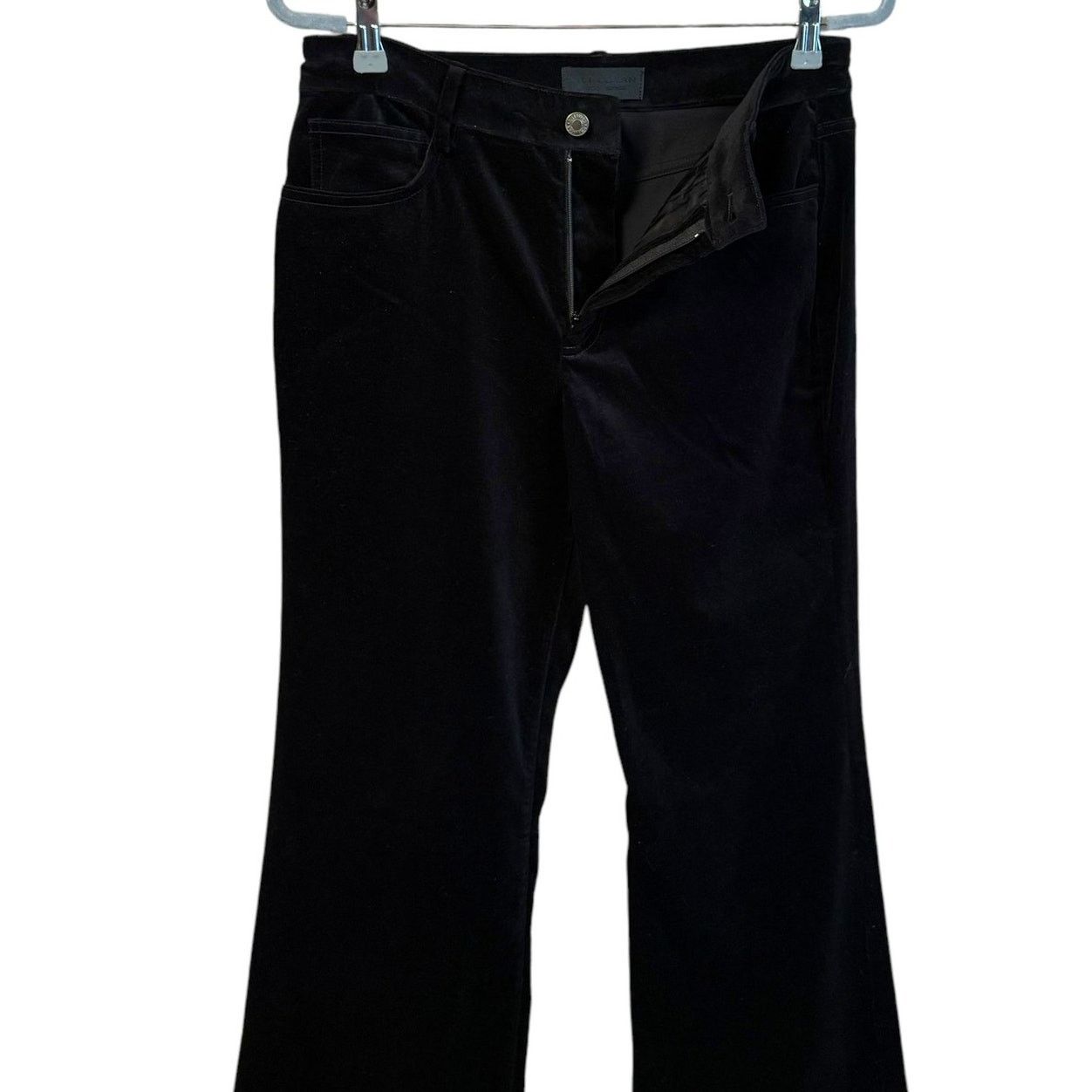 Nili Lotan Nili Lotan Velvet Jeans Black High Rise Straight Leg Size 6 Size 28" / US 6 / IT 42 - 4 Thumbnail