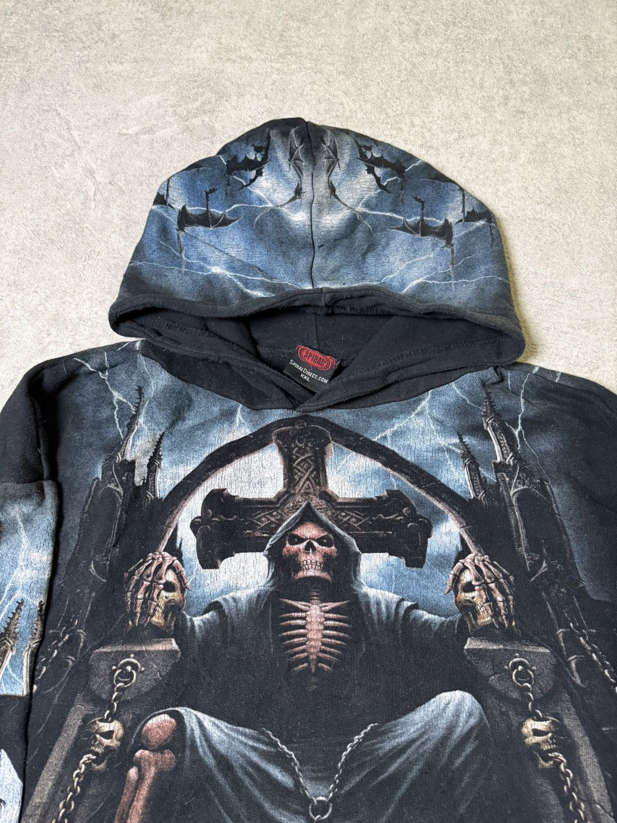 If Six Was Nine Vintage LGB IfSixWasNine Style Skull Print Spiral Hoodie Size US XL / EU 56 / 4 - 6 Thumbnail