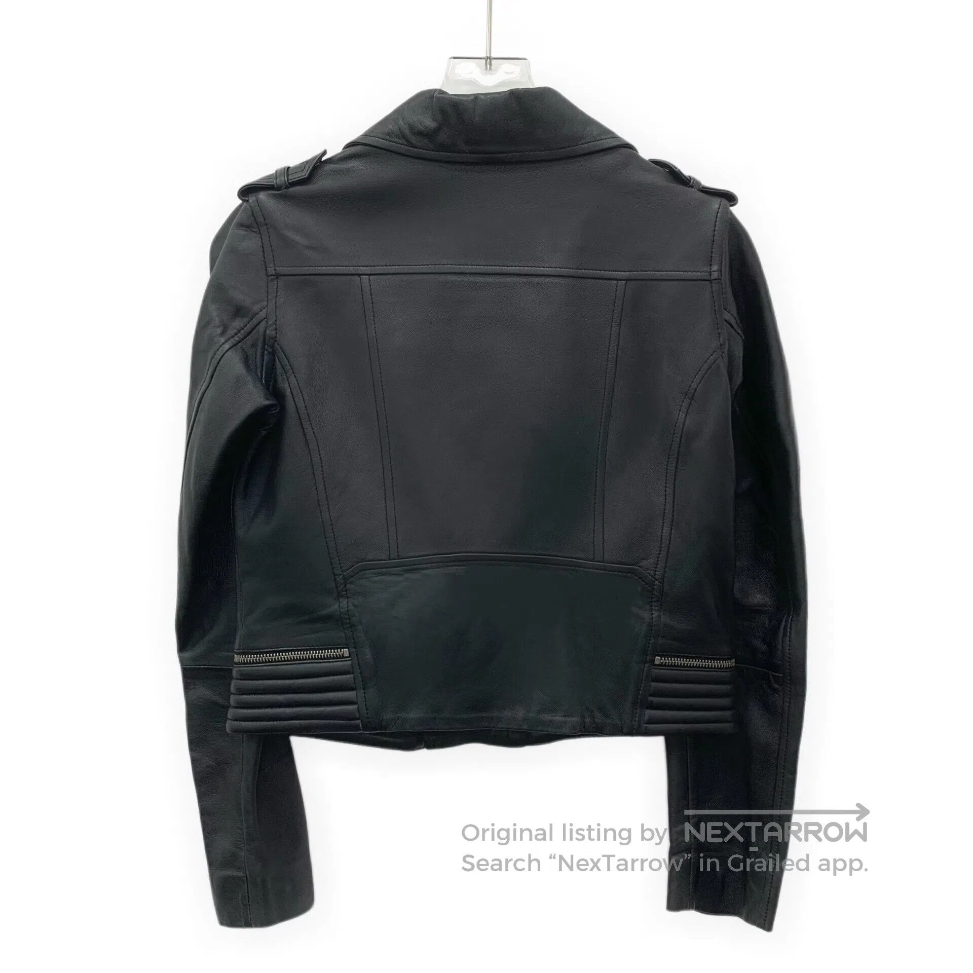 Maje MAJE Black sheep leather lapel zipper long sleeve leather Size XS / US 0-2 / IT 36-38 - 2 Thumbnail
