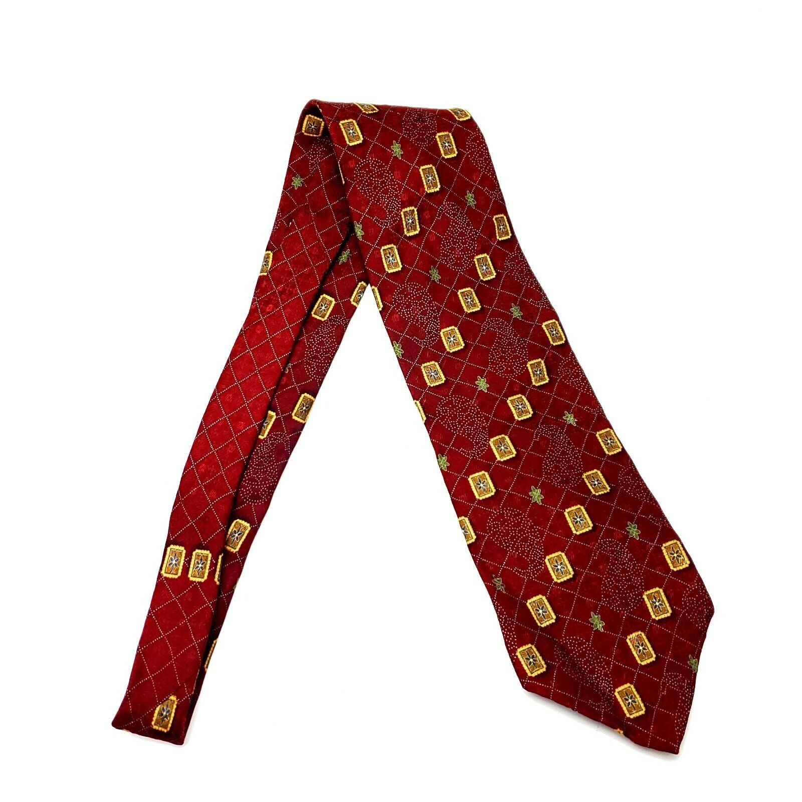 Nautica Nautica Silk Tie Print Abstract Red Short Wide Size ONE SIZE - 6 Thumbnail