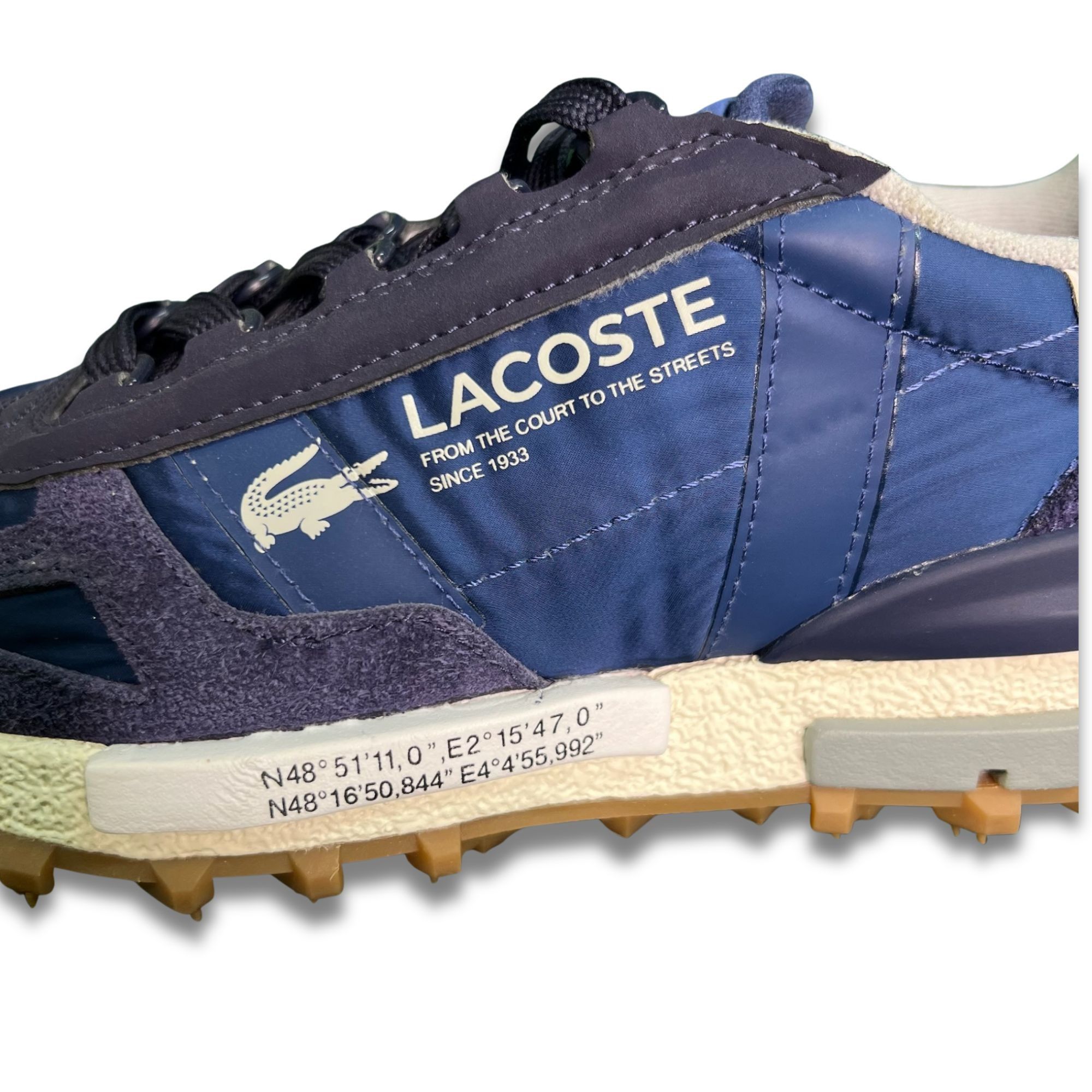Lacoste LACOSTE Mens Elite Active Textile Sneakers Size 7.5 Blue & W Size US 7.5 / IT 37.5 - 4 Thumbnail