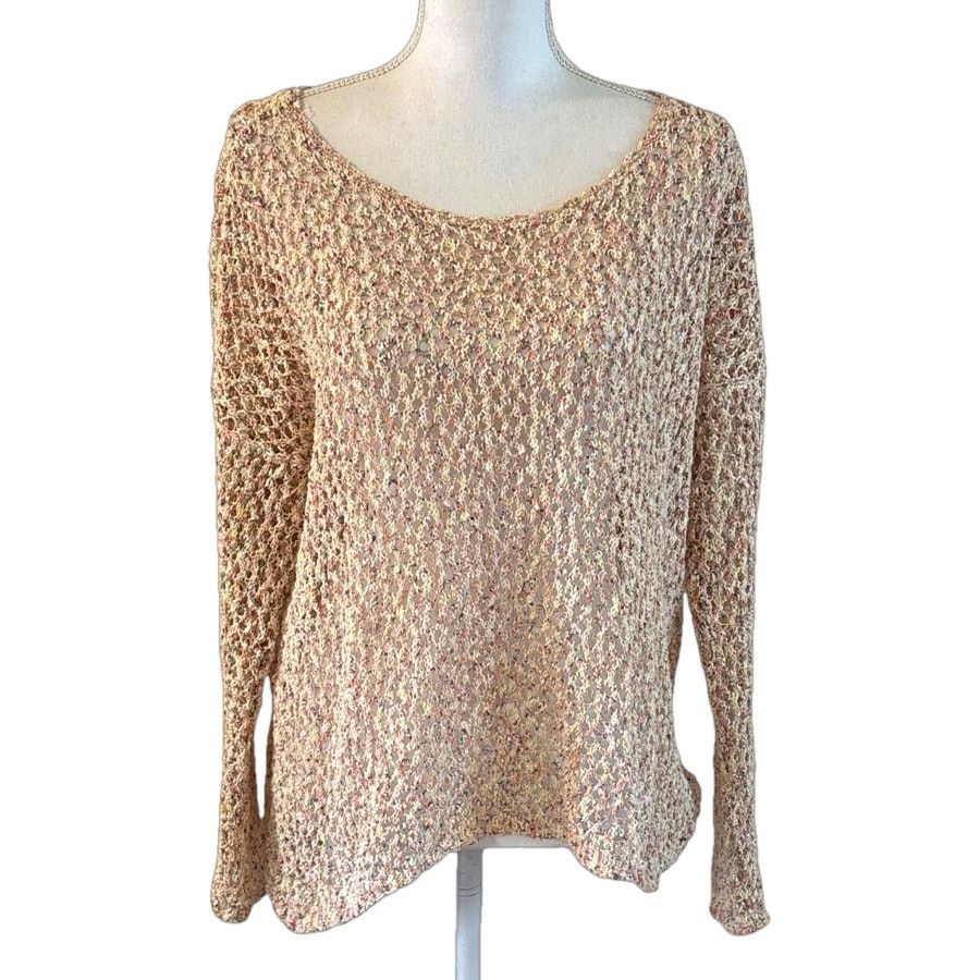 Orvis Orvis Sweater Women Large Multicolor Cotton Blend Open Knit Size L / US 10 / IT 46 - 1 Thumbnail