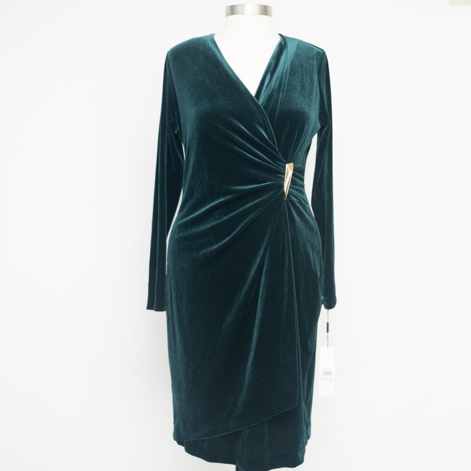 Calvin Klein Calvin Klein. Lux Velvet Wrapped Dress Size XL / US 12-14 / IT 48-50 - 1 Thumbnail
