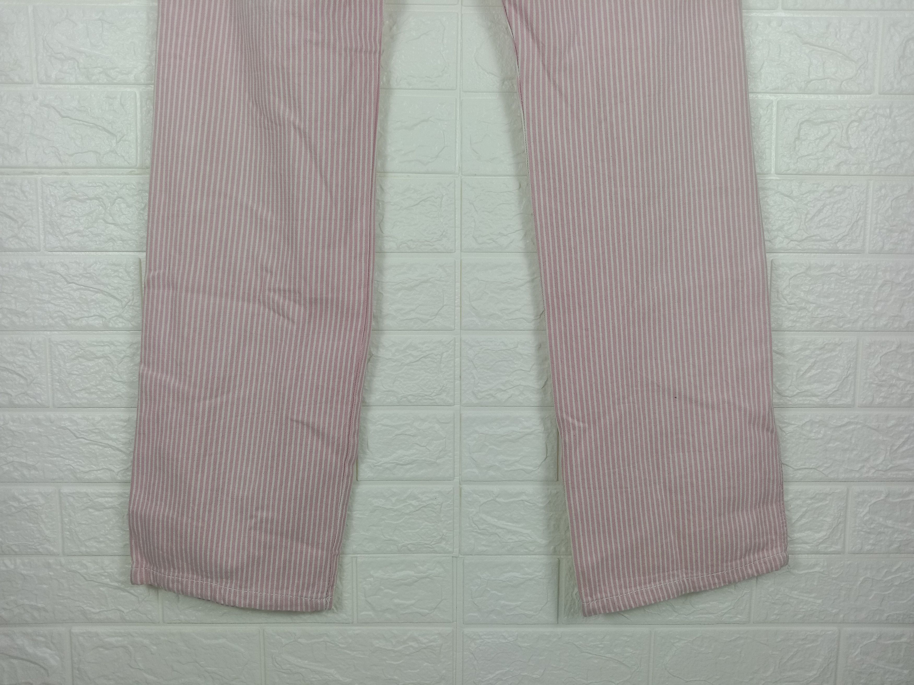 Beauty Beast Japanese Double Waist Jeans Patched Striped Hickory Denim Size 32" / US 10 / IT 46 - 4 Thumbnail