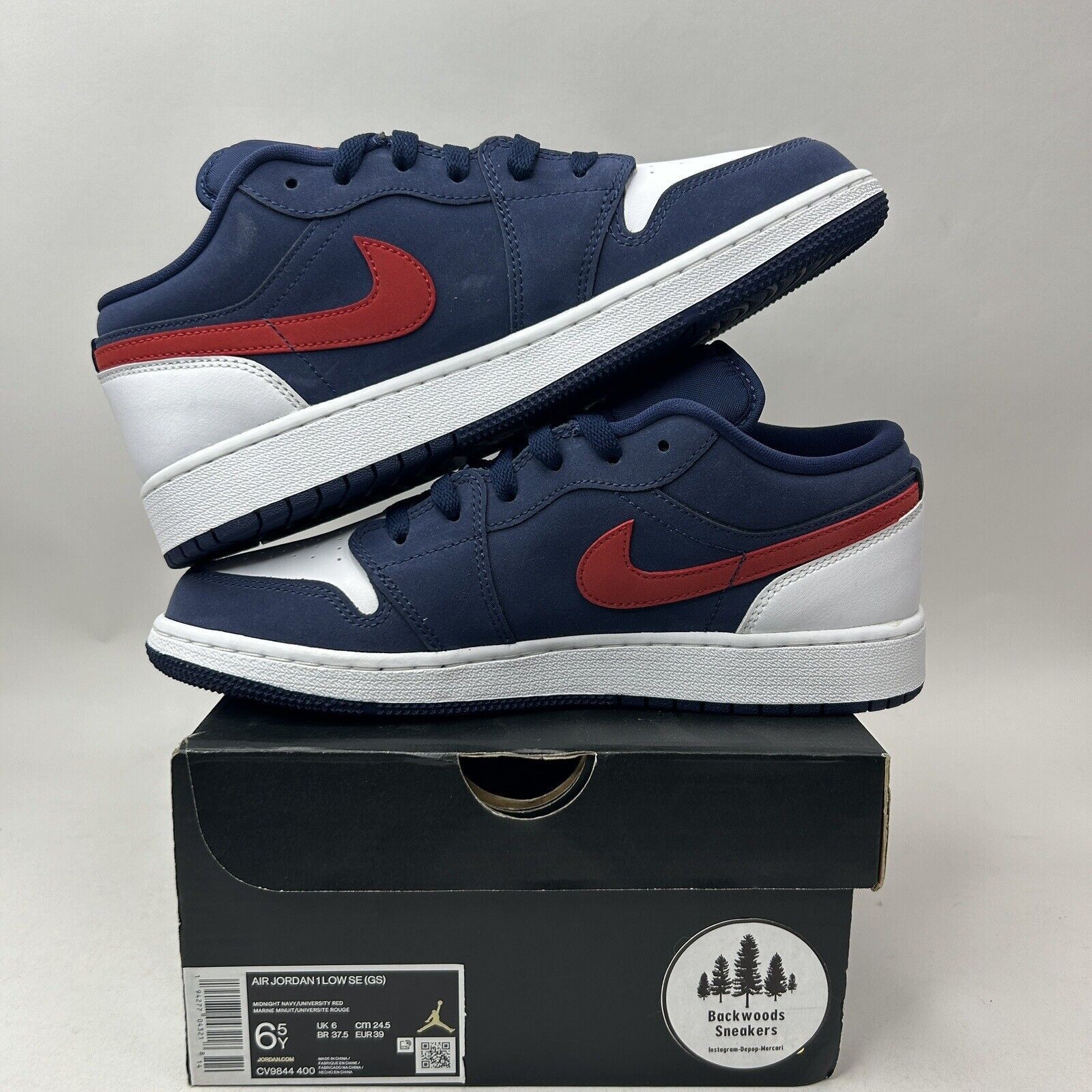 Nike Nike Air Jordan 1 Retro Low SE “USA/Navy Red” 2023 Size US 8 / IT 38 - 3 Thumbnail
