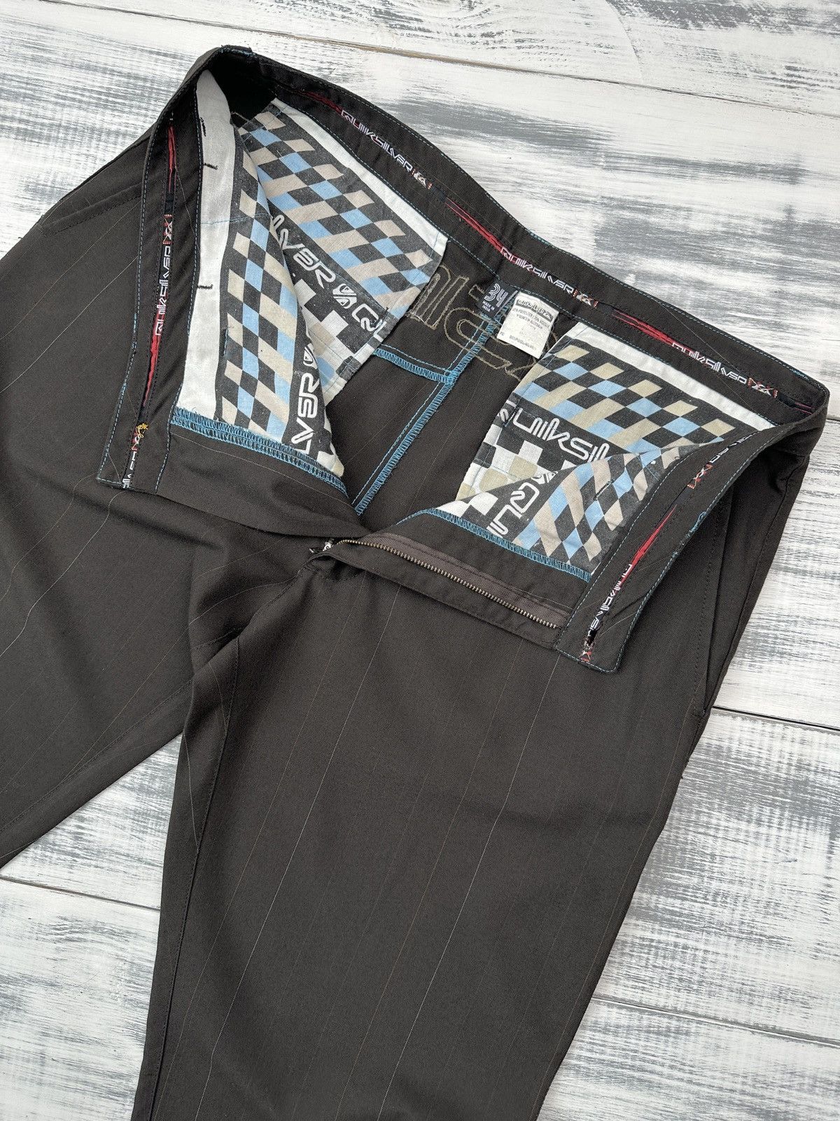 Quiksilver QUIKSILVER Big Embroidered Logo Striped Brown Pants Men’s 34 Size US 34 / EU 50 - 8 Thumbnail
