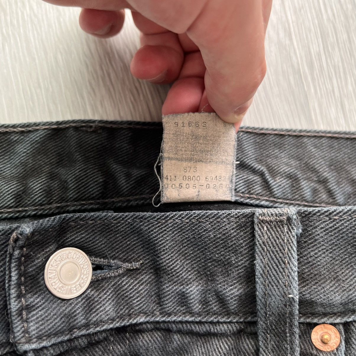 Levi's Levi's Vintage Black Cutoff 505 Regular Straight Leg Jeans Size US 36 / EU 52 - 7 Thumbnail
