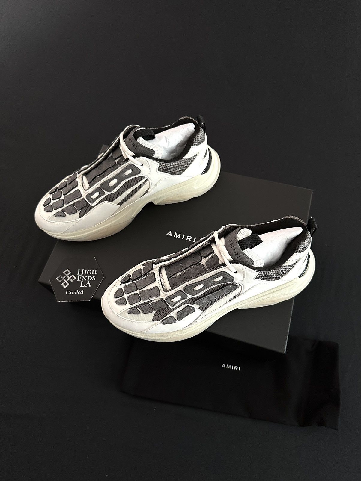 Amiri Amiri Tan Grey Bone Runner Size US 12 / EU 45 - 1 Thumbnail