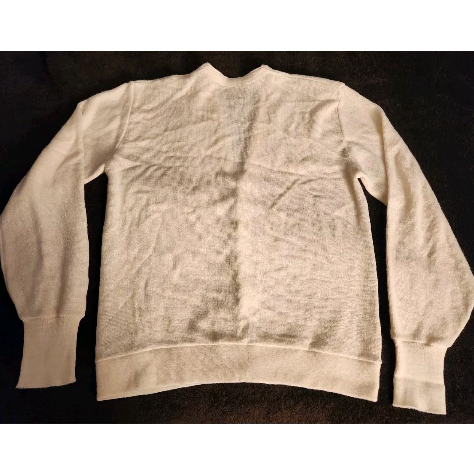 Jantzen VINTAGE Jantzen Cardigan Sweater Knit Mens Large Ivory USA Size US L / EU 52-54 / 3 - 6 Thumbnail