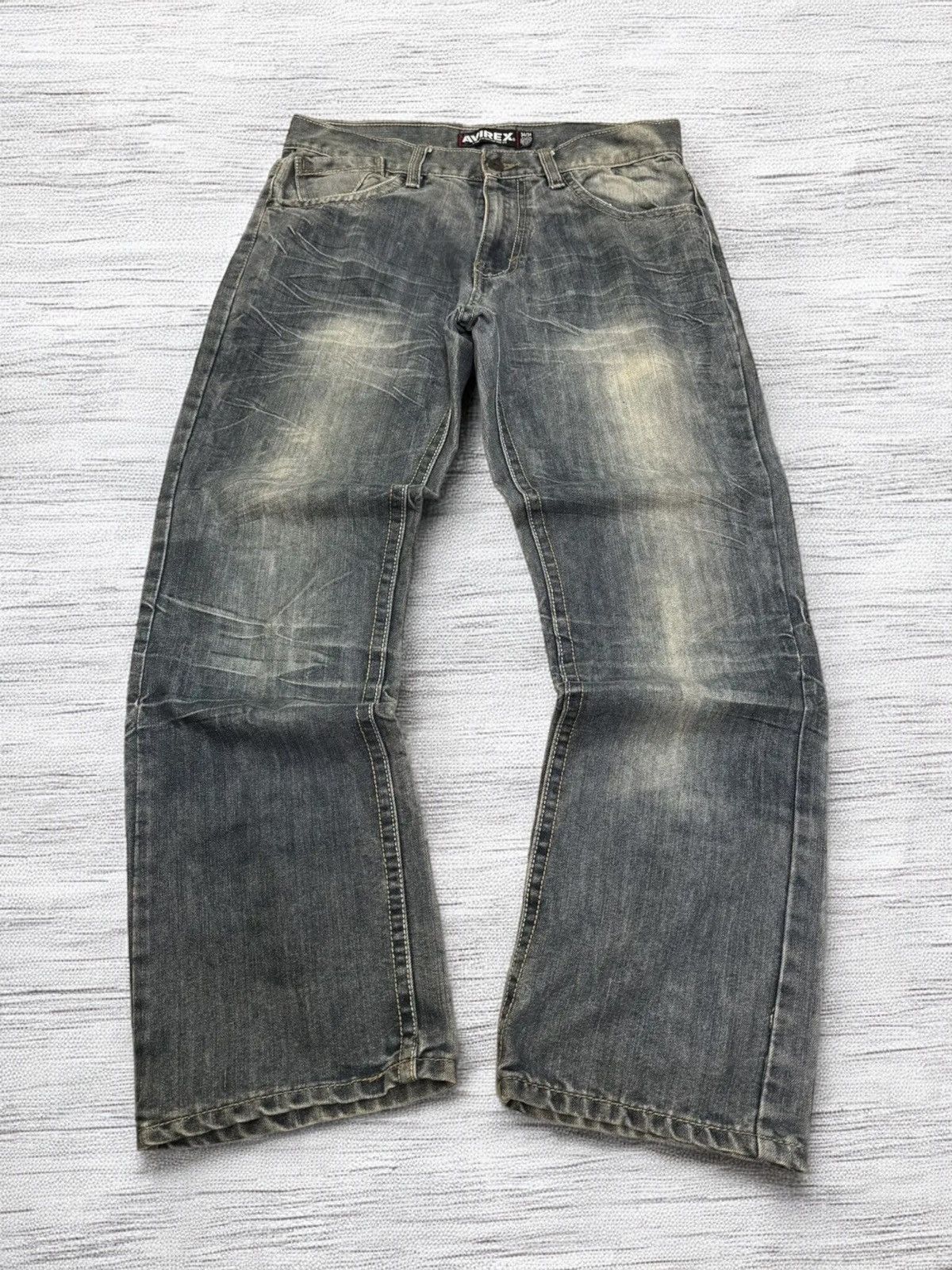 Avirex CRAZY AVIREX BAGGY STONE WASH CLAW MARK DENIM Size US 34 / EU 50 - 2 Thumbnail
