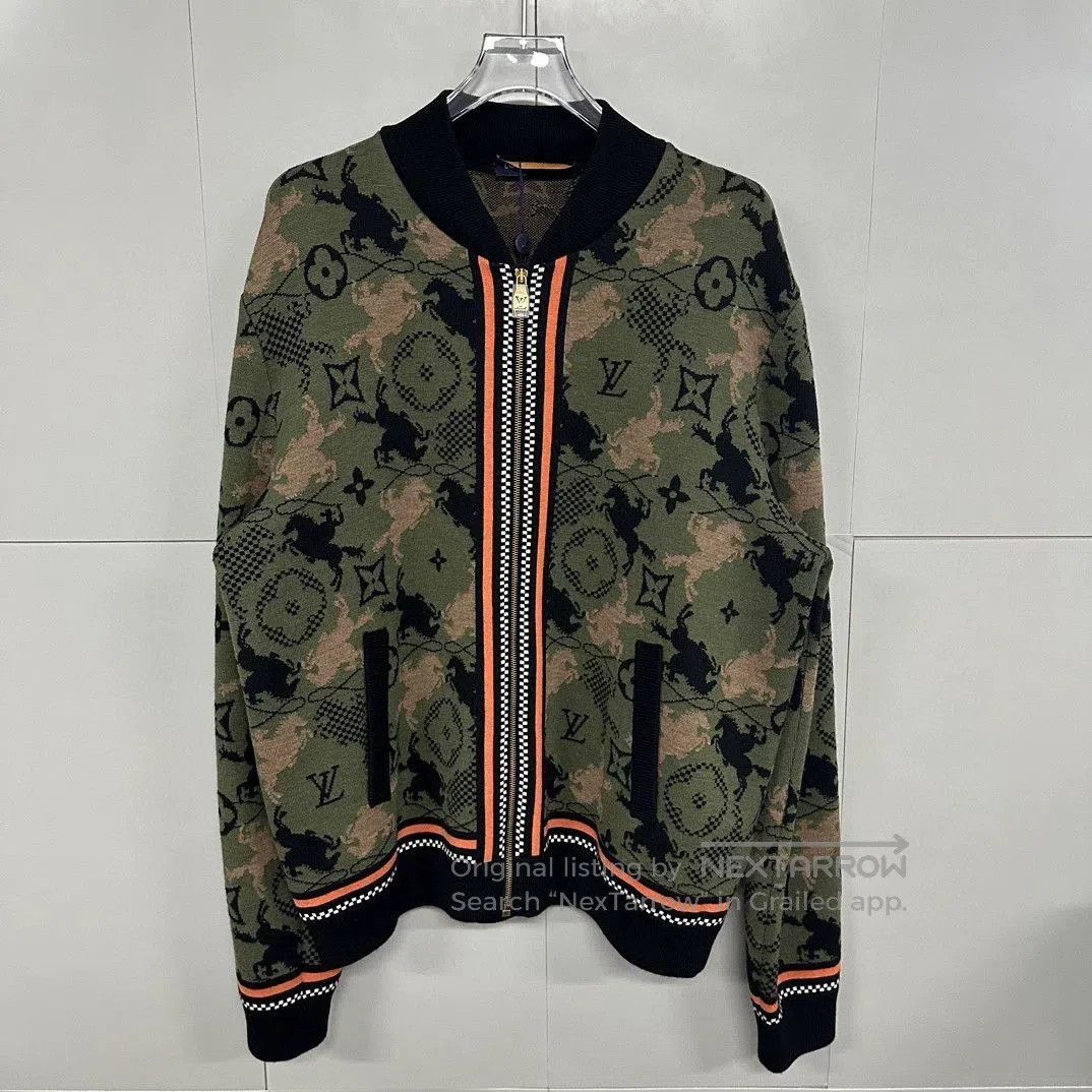louis vuitton camo knit jacket XXL.