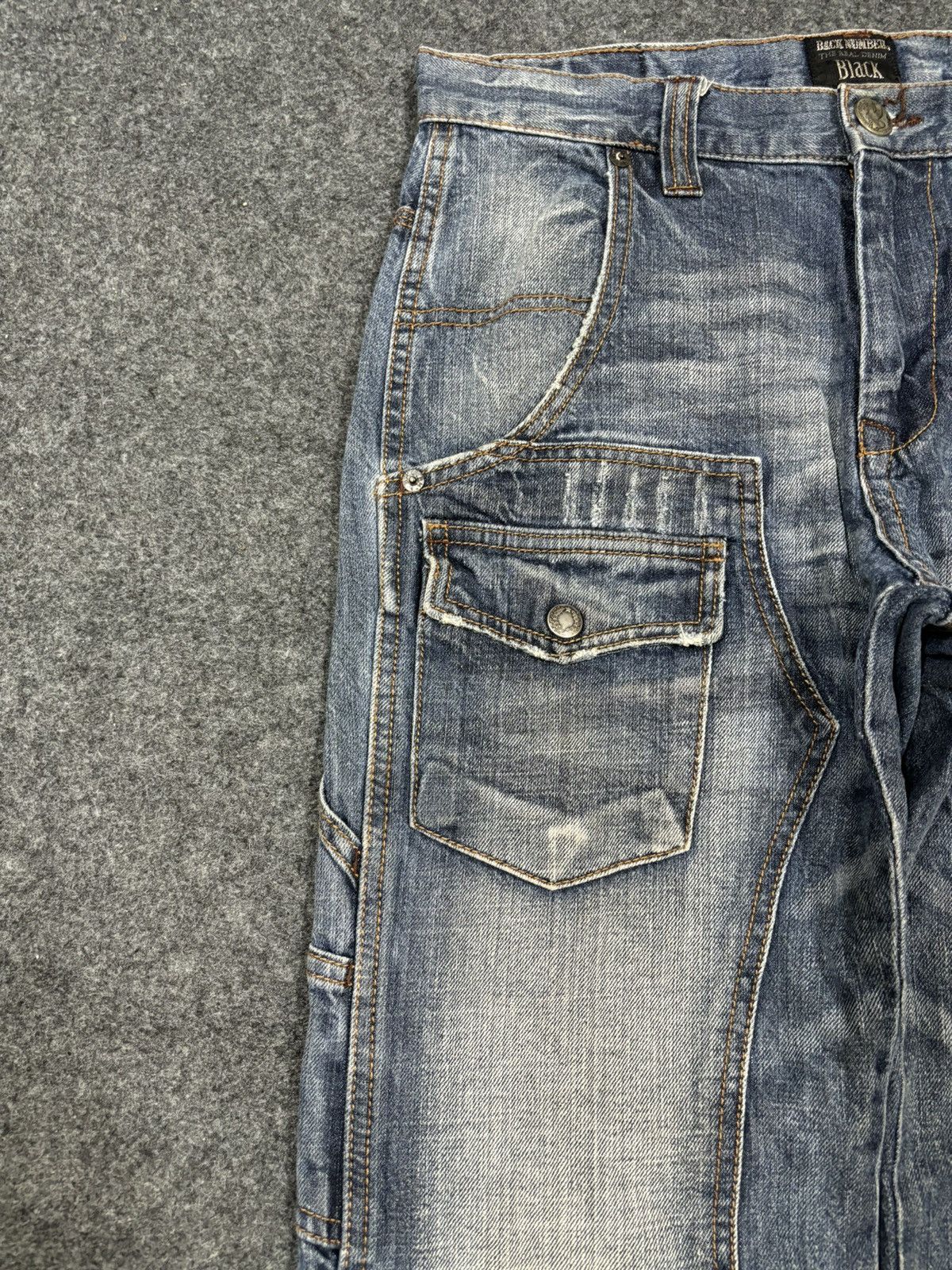 Japanese Brand 💥Sick 90s💥Rare Back Number 7 Pocket Double Knee Denim F932 Size US 30 / EU 46 - 18 Thumbnail