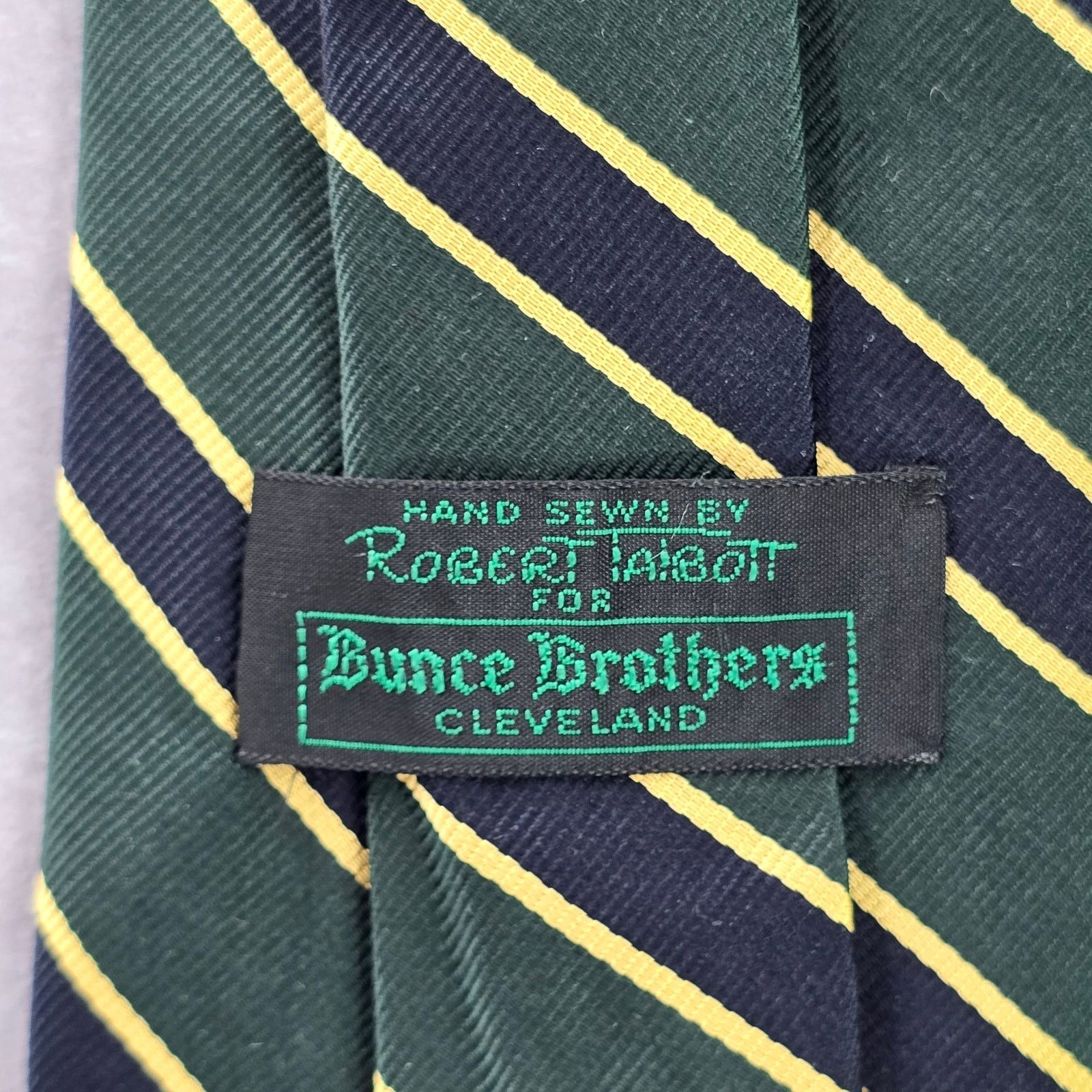 Robert Talbott Robert Talbott for Bunce Brothers Black Stripe Silk Neck Tie Size 28 - 4 Thumbnail