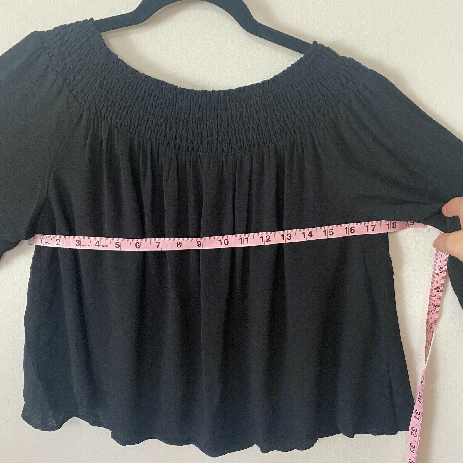 Aritzia Aritzia Talula Marcilly Off Shoulder Black Top Bell Sleeve S Size S / US 4 / IT 40 - 10 Thumbnail