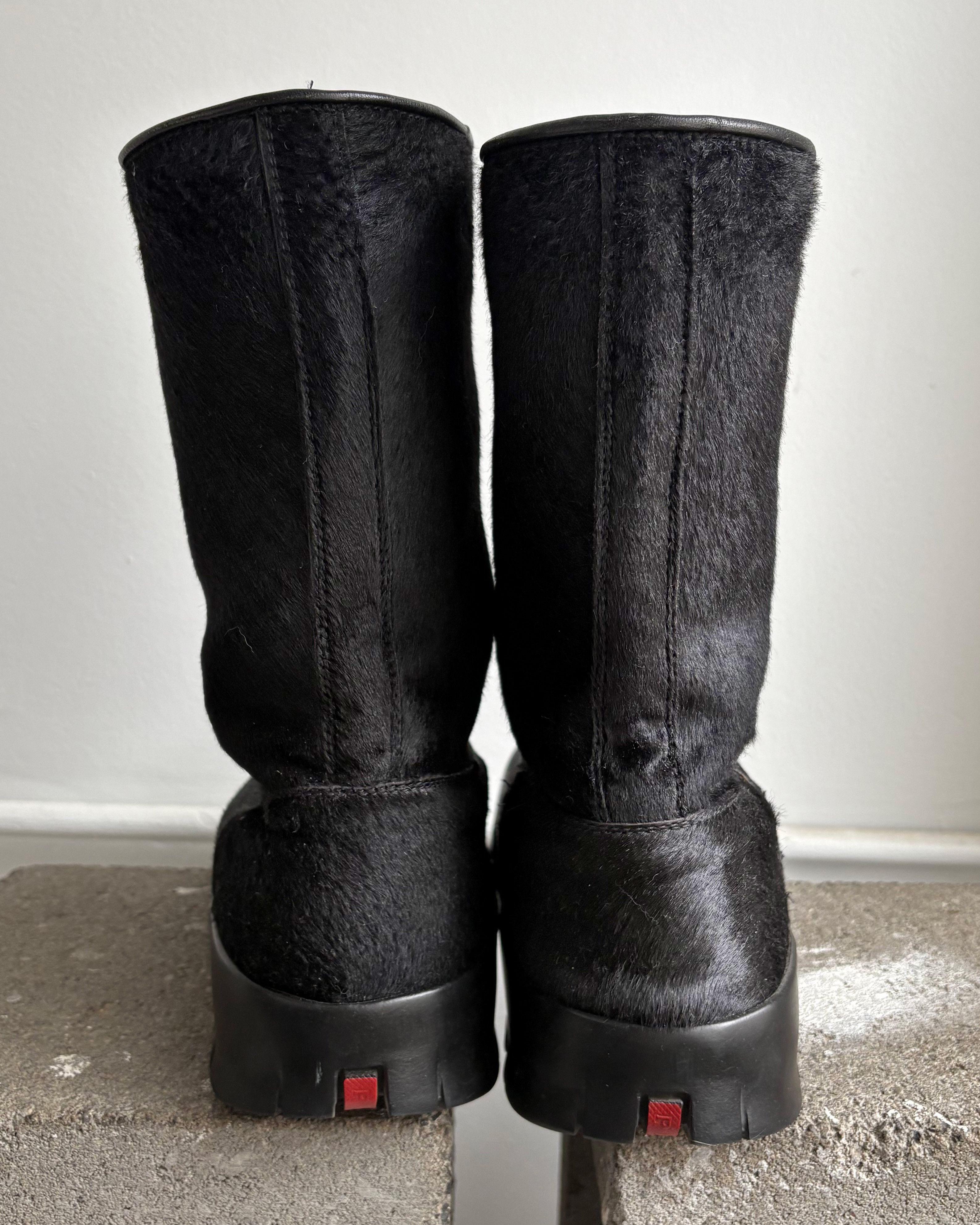 Prada PRADA black ponyhair / calfhair boots Size US 7 / EU 40 - 3 Thumbnail