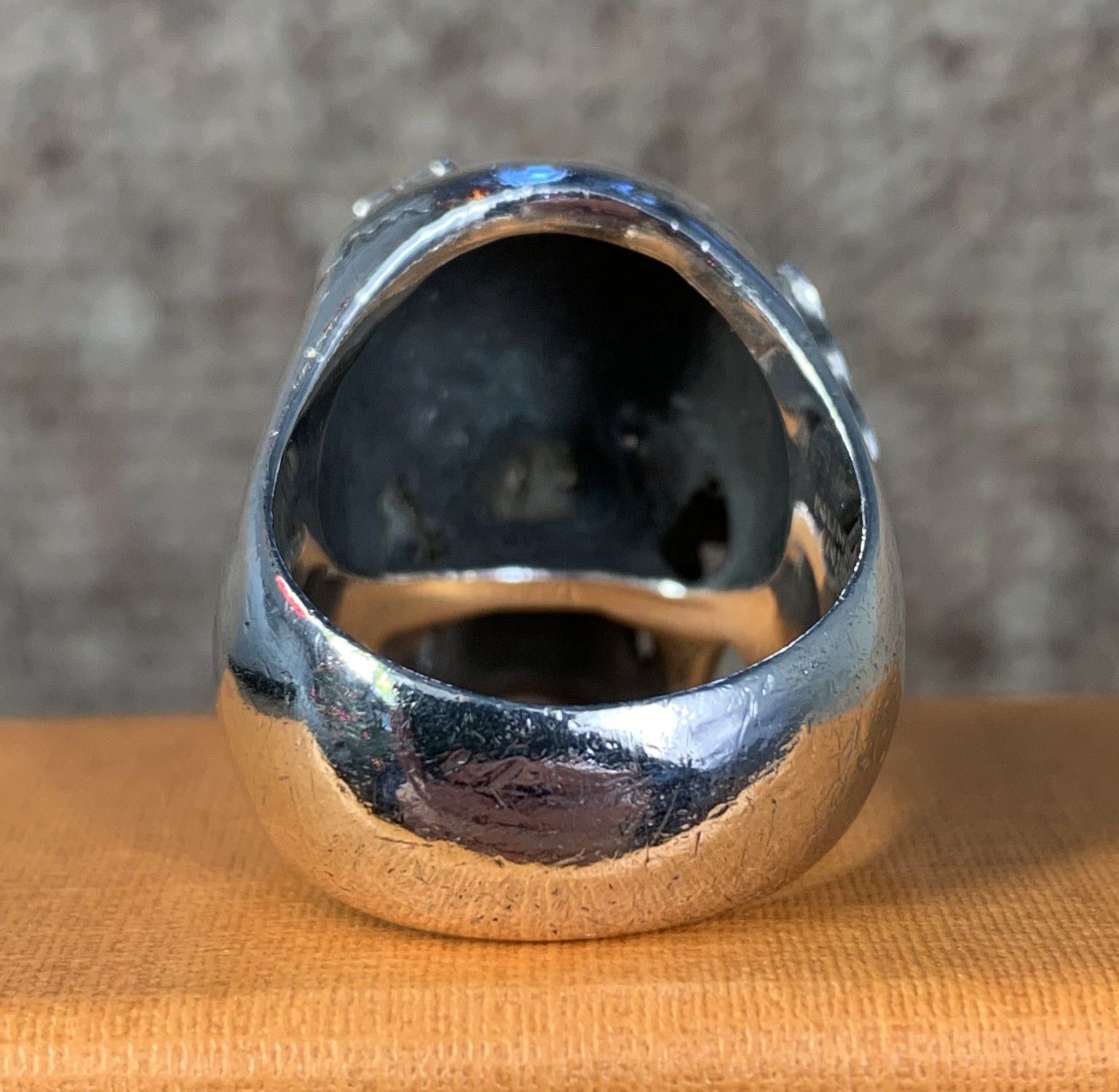 Number (N)ine SS05 "Nightcrawler" Bejeweled Silver Skull Ring Size ONE SIZE - 5 Thumbnail