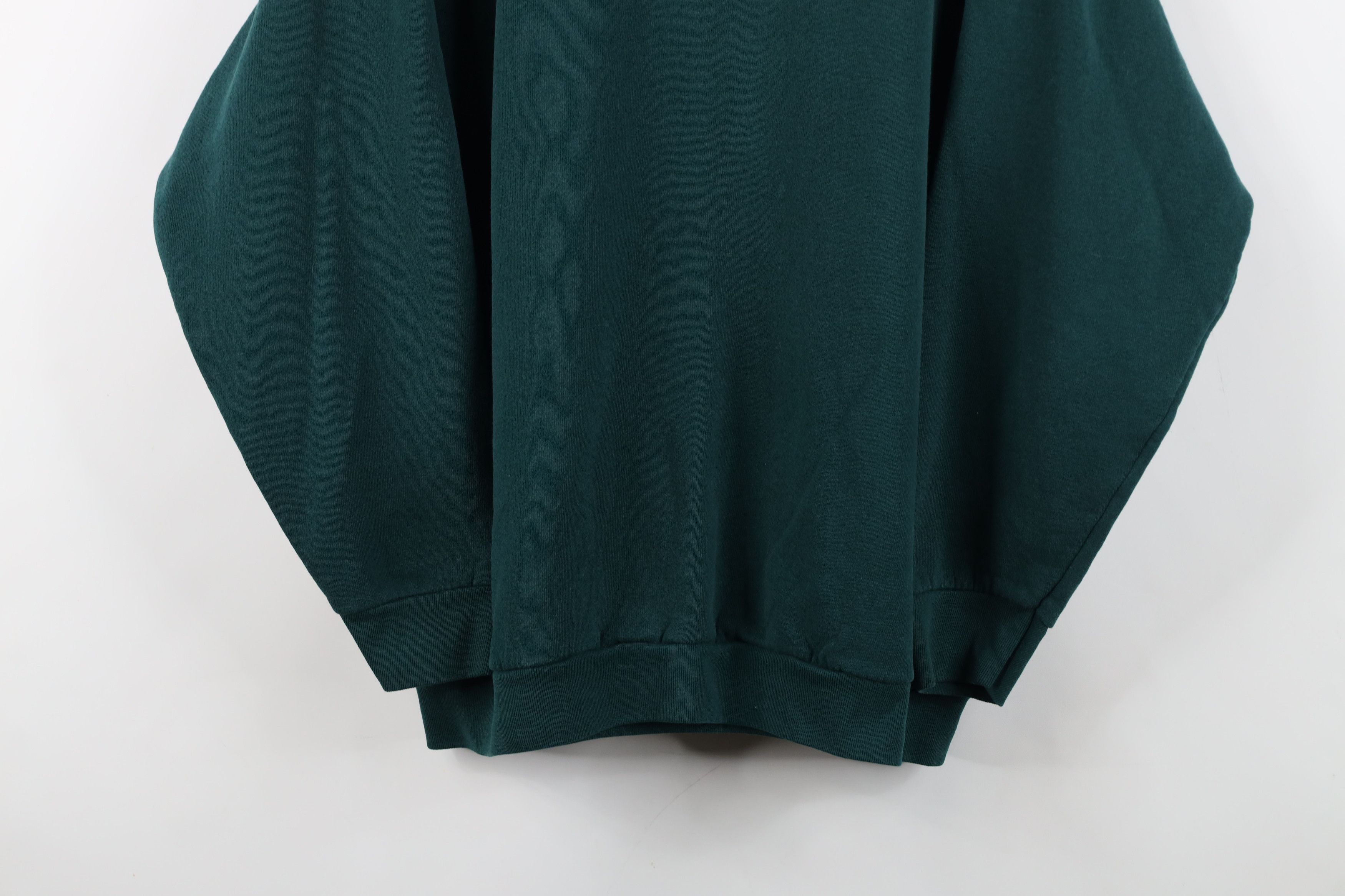 Vintage Vintage 90s Streetwear Blank Crewneck Sweatshirt Green USA Size XL / US 12-14 / IT 48-50 - 3 Thumbnail