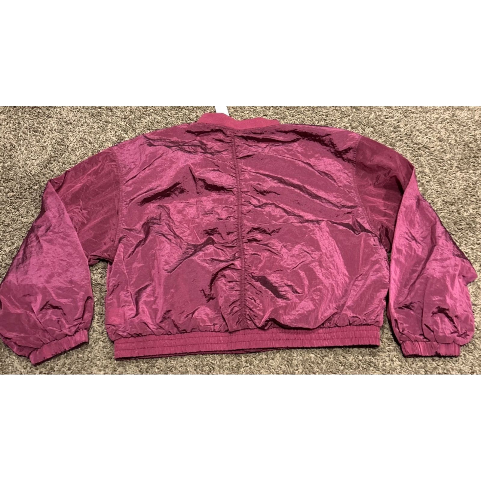 Old Navy Old Navy Women’s Jacket Colorblock Full Zip Water Resistant Go-H20 Active Lightweight Windbreaker L Maroon Nylon/Slick Jacket Size L / US 10 / IT 46 - 3 Thumbnail