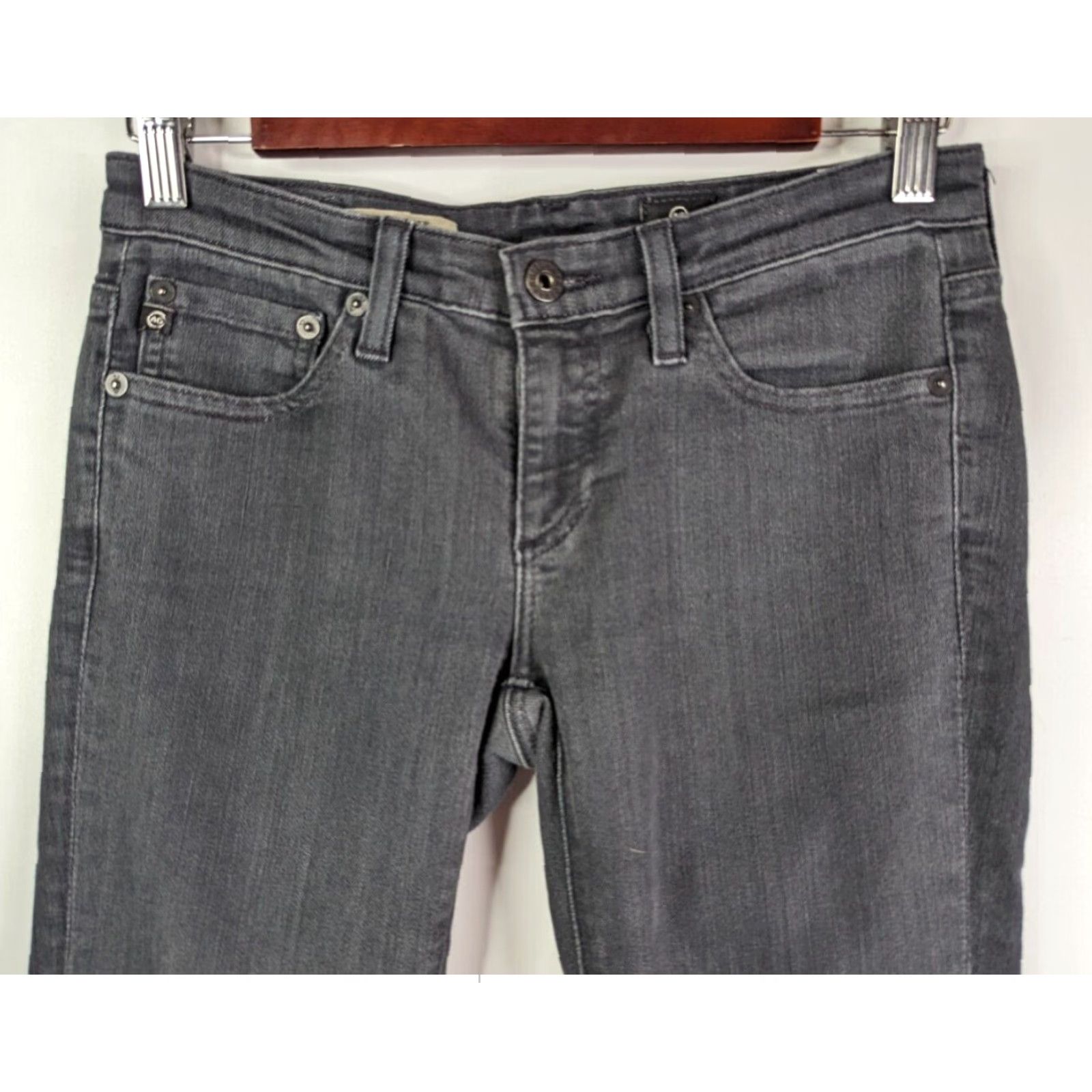 Vintage AG Adriano Goldschmied Jeans Womens Sz 25 The Stevie Slim Straight Low Rise Grey Size 42" / US 20 - 2 Thumbnail