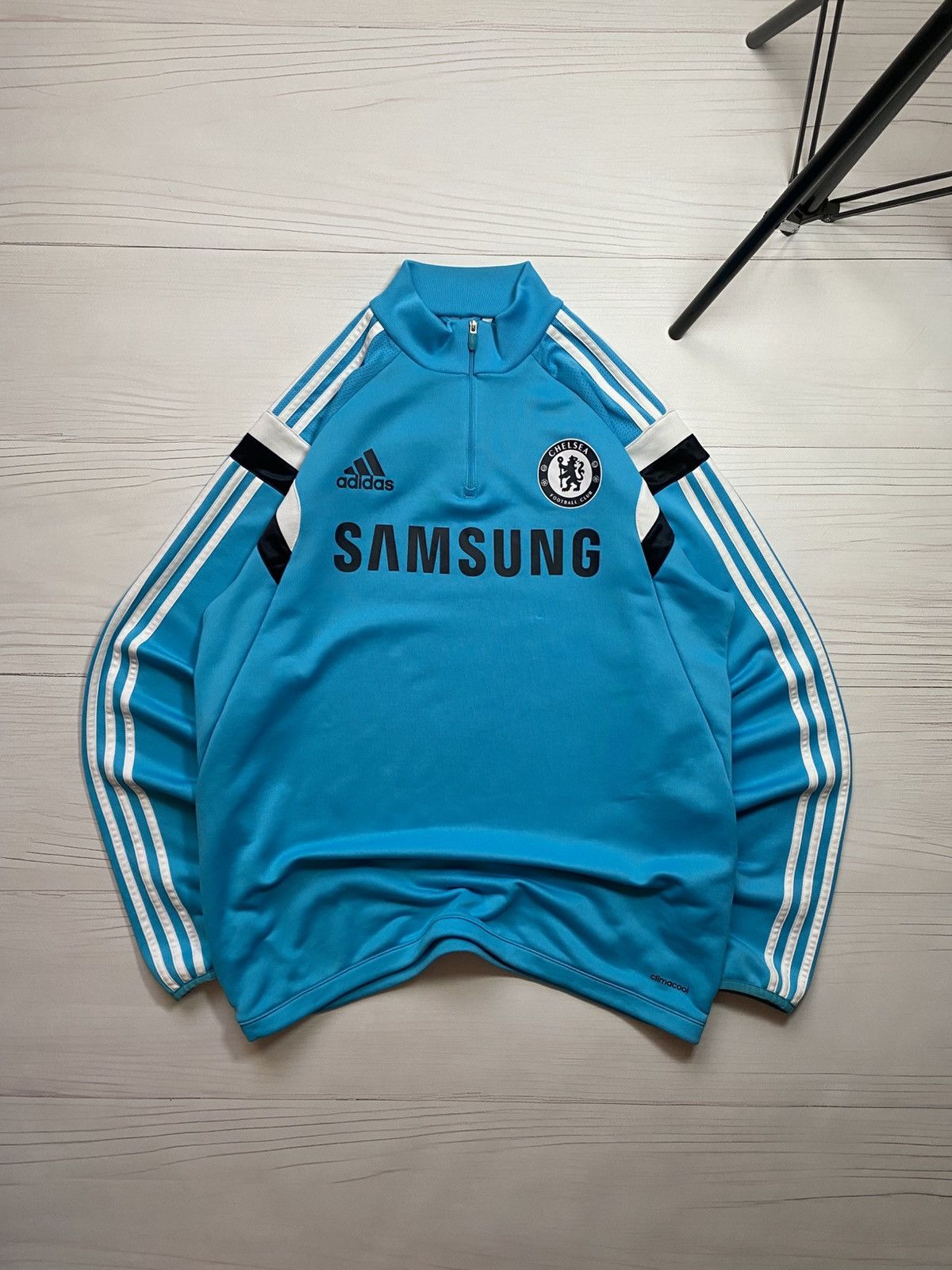 Adidas Adidas Chelsea 2014/15 Training 1/4 zip longlseeve t shirt Size US L / EU 52-54 / 3 - 1 Thumbnail