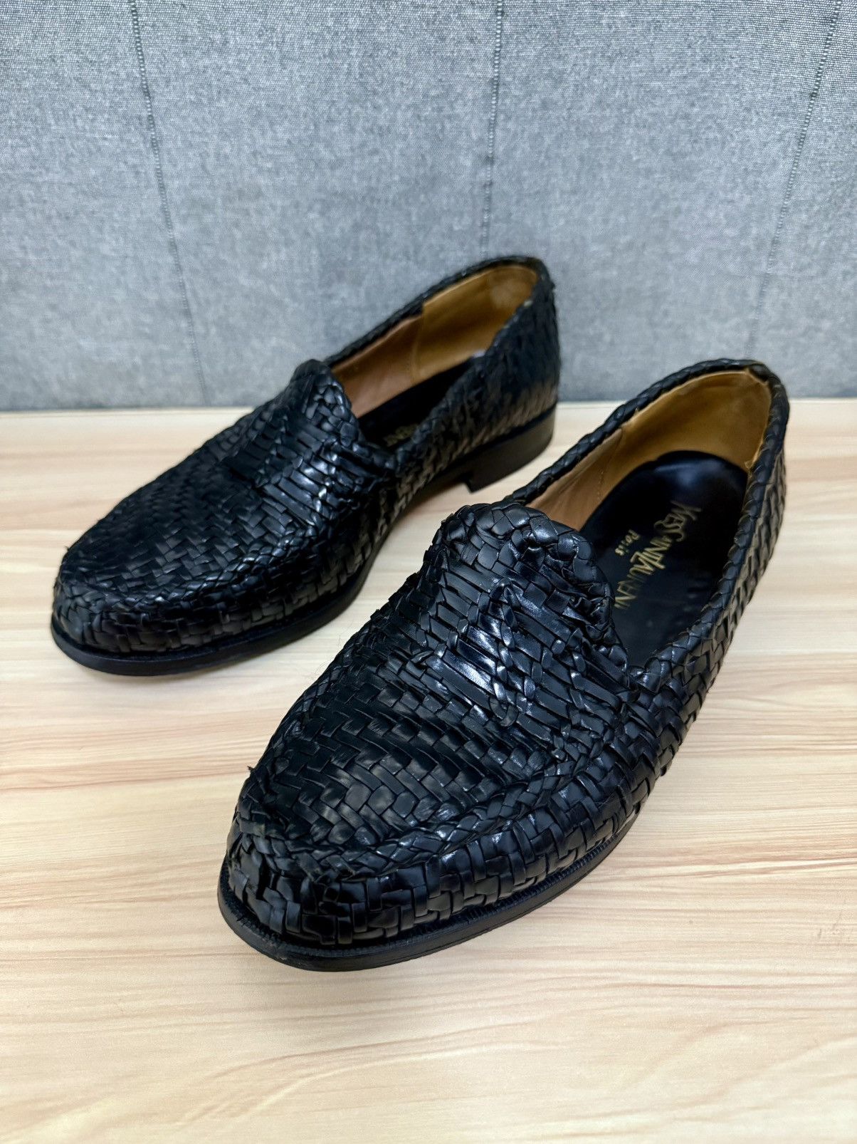 Yves Saint Laurent Yves saint laurent Black Woven Leathers loafers Size US 7 / EU 40 - 1 Thumbnail