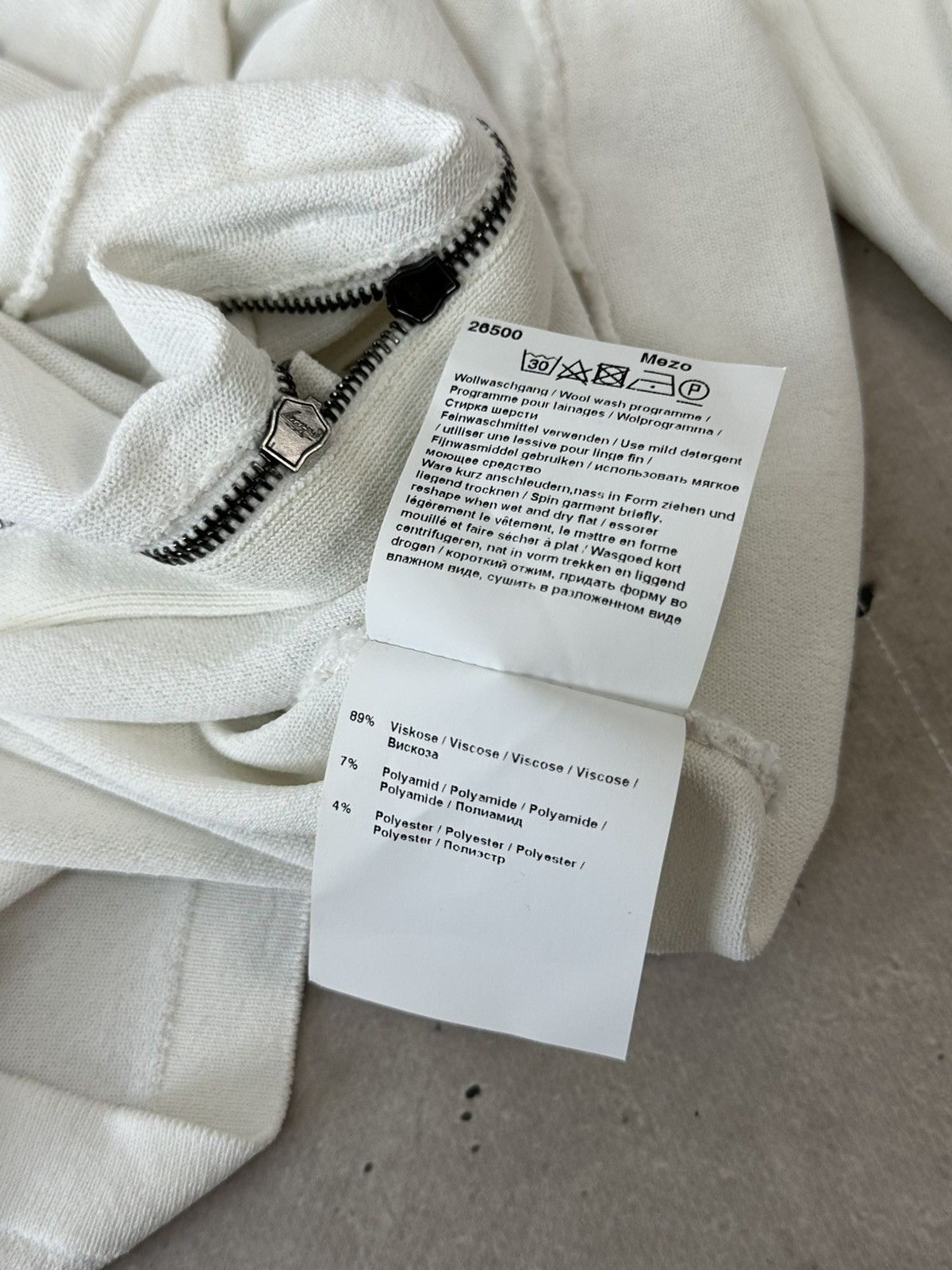 Annette Gortz Annette Gortz Made in Germany Viscose White Zipper Sweater Size S / US 4 / IT 40 - 14 Thumbnail