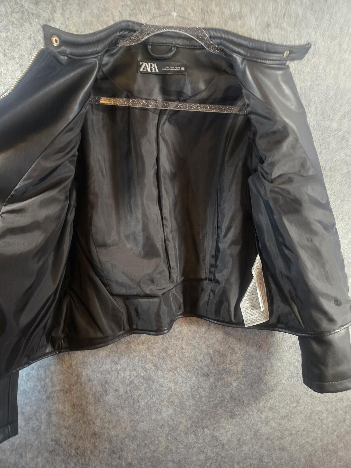 Other Zara Faux Leather Quilted Biker Moto Jacket Black Sz L Size L / US 10 / IT 46 - 8 Thumbnail