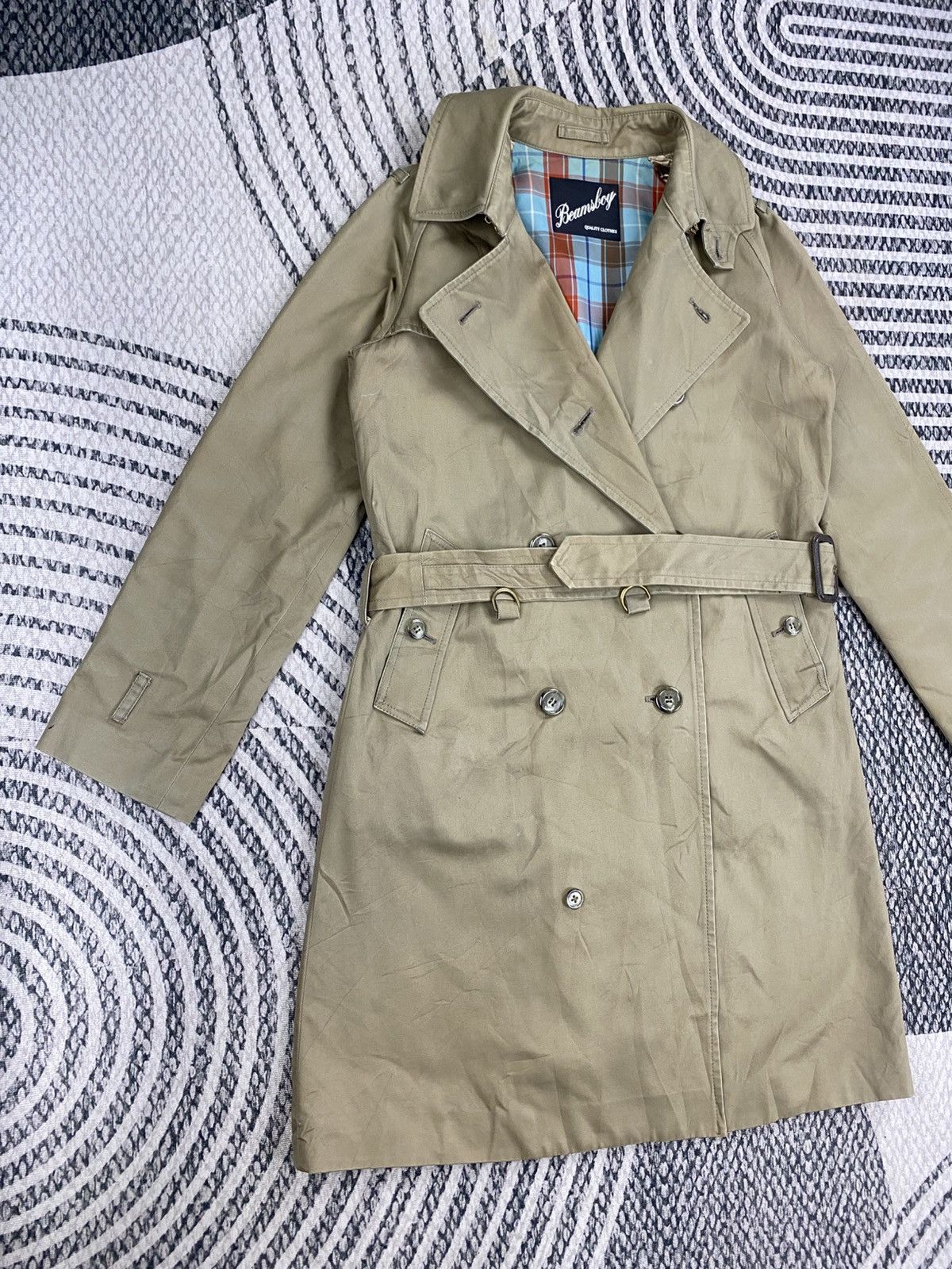 Beams Plus 🔥🔥Beams Boy Plaid Lining With Belted Trench Coat Jacket Size US S / EU 44-46 / 1 - 3 Thumbnail