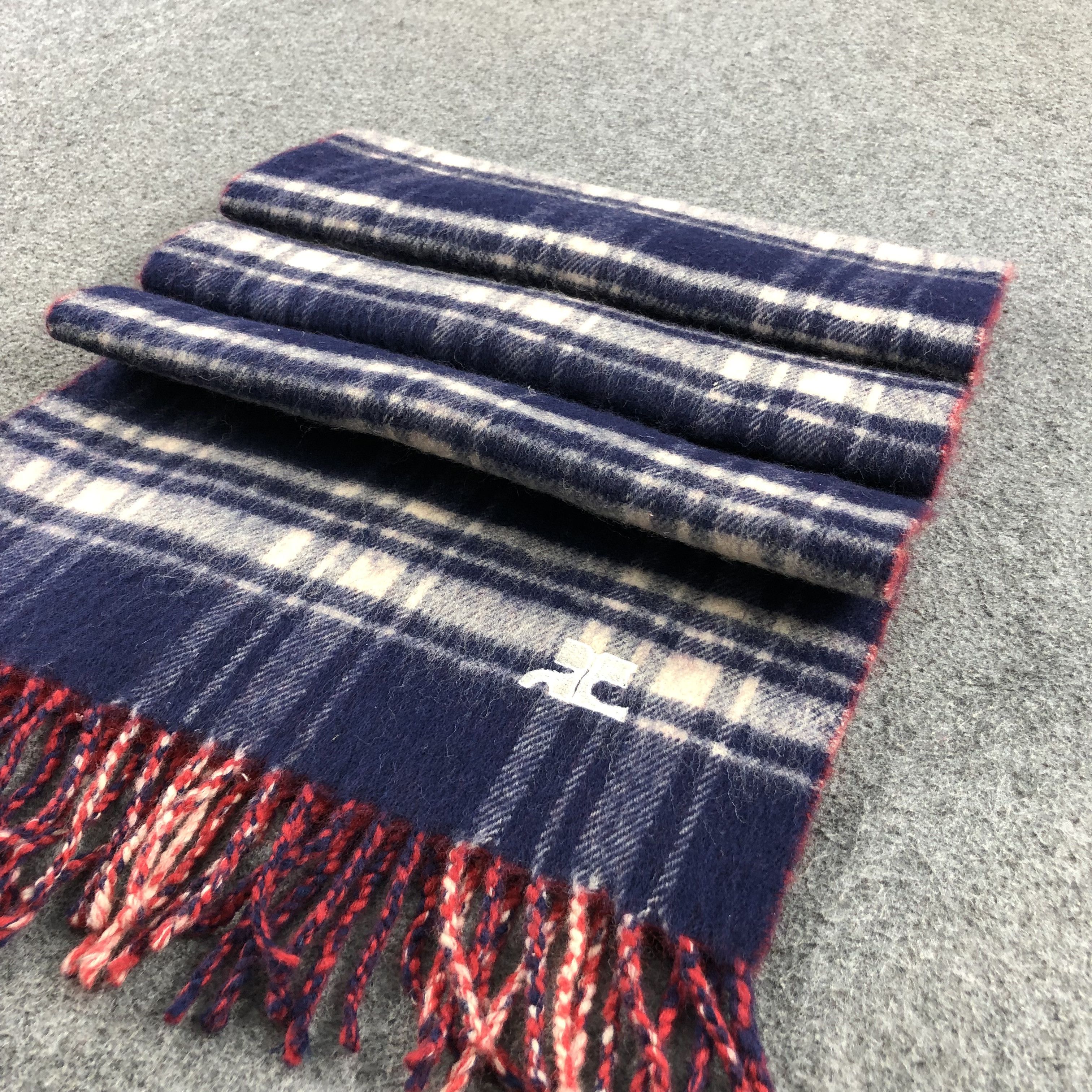 Courreges Courreges Tartan Wool Scarf Muffler V815 Size ONE SIZE - 3 Thumbnail