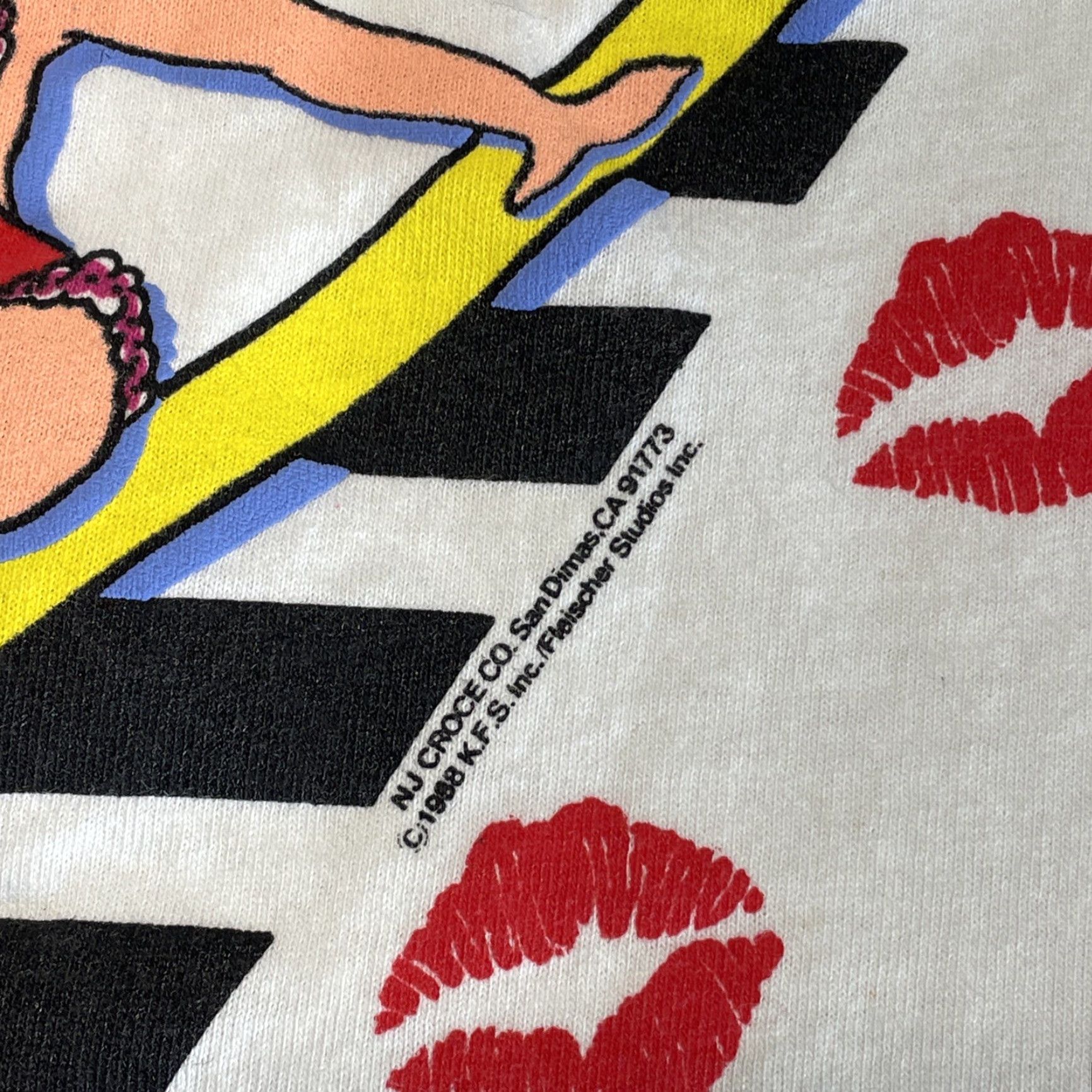 Vintage VINTAGE Betty Boop T-Shirt 1988 XXL White "I Wanna To Be Loved By You" Unisex Adults Size US XXL / EU 58 / 5 - 4 Thumbnail