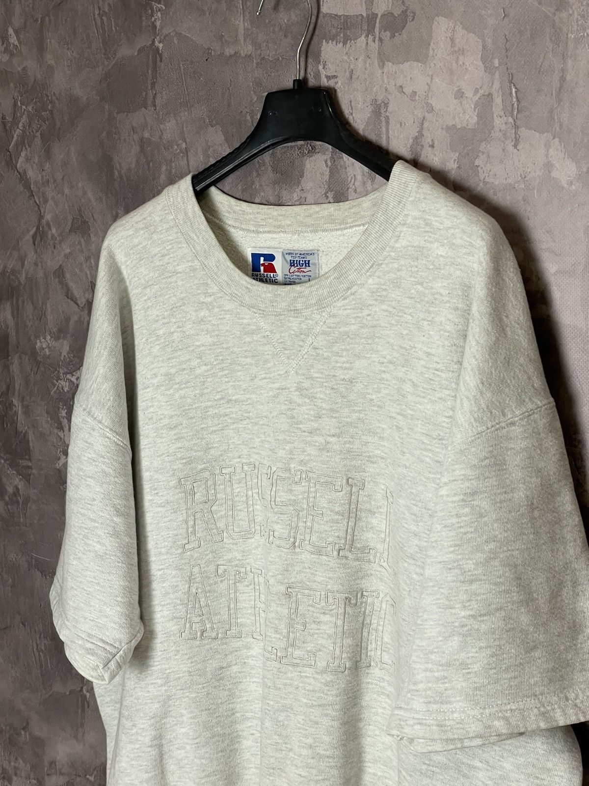 Russell Athletic × Vintage Faded Distressed Vintage Russell Athletic Grey T-Shirt sweat Size US L / EU 52-54 / 3 - 7 Thumbnail