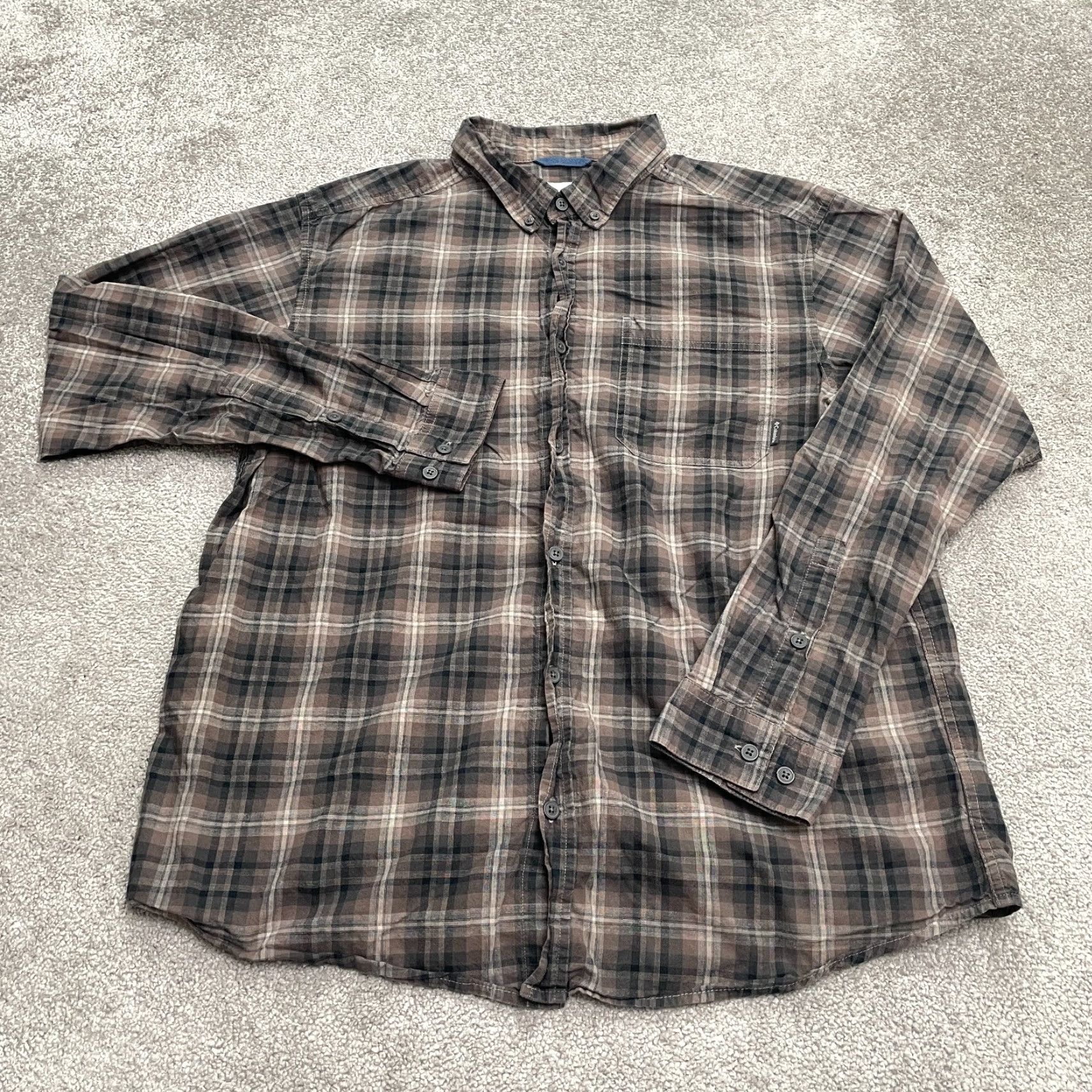 Vintage Columbia Button-Down Shirt Mens XL Brown Plaid Long Sleeve Cotton Casual Fillet Fish Outdoor Classic Seasonal Mens Size US XL / EU 56 / 4 - 2 Thumbnail