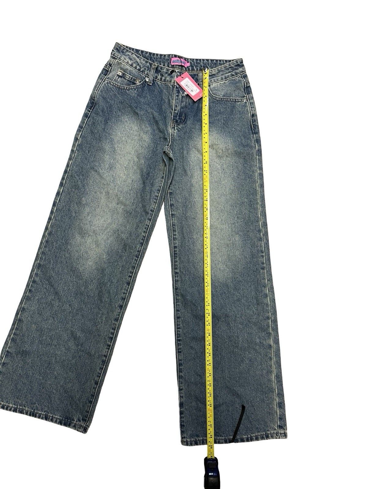Other Edikted Magda Acid Wash Low Rise Baggy Jeans Blue Vintage Size 28" / US 6 / IT 42 - 8 Thumbnail
