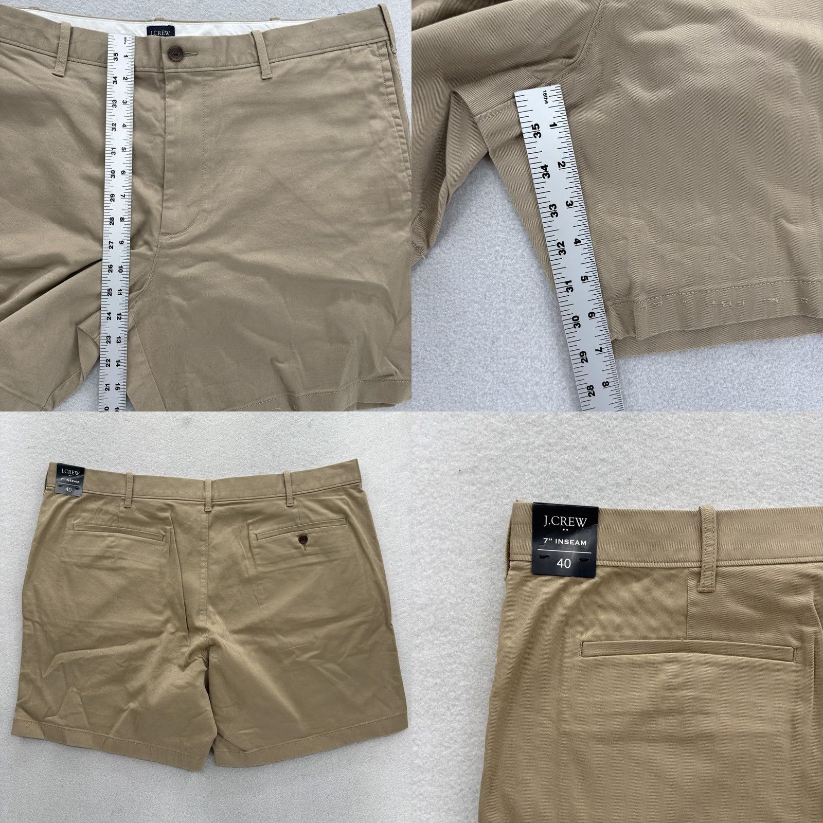 J.Crew J.Crew Shorts Mens 40 Beige Chino 7" Stretch Classic Fit Casual Summer NWT Size US 40 / EU 56 - 8 Thumbnail