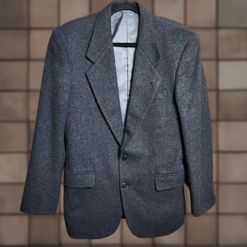 Camel Dario Di Napoli Men Sport Coat Jacket Charcoal Gray 100% Camel Hair 2 Button Single-Breasted Notch Lapel Size 38 Blazer Size 38R - 1 Thumbnail