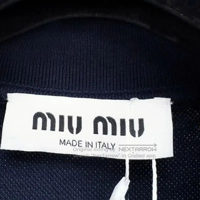 Miu Miu Miu Miu Navy Cotton Short Sleeve Tee . Size XS / US 0-2 / IT 36-38 - 2 Thumbnail