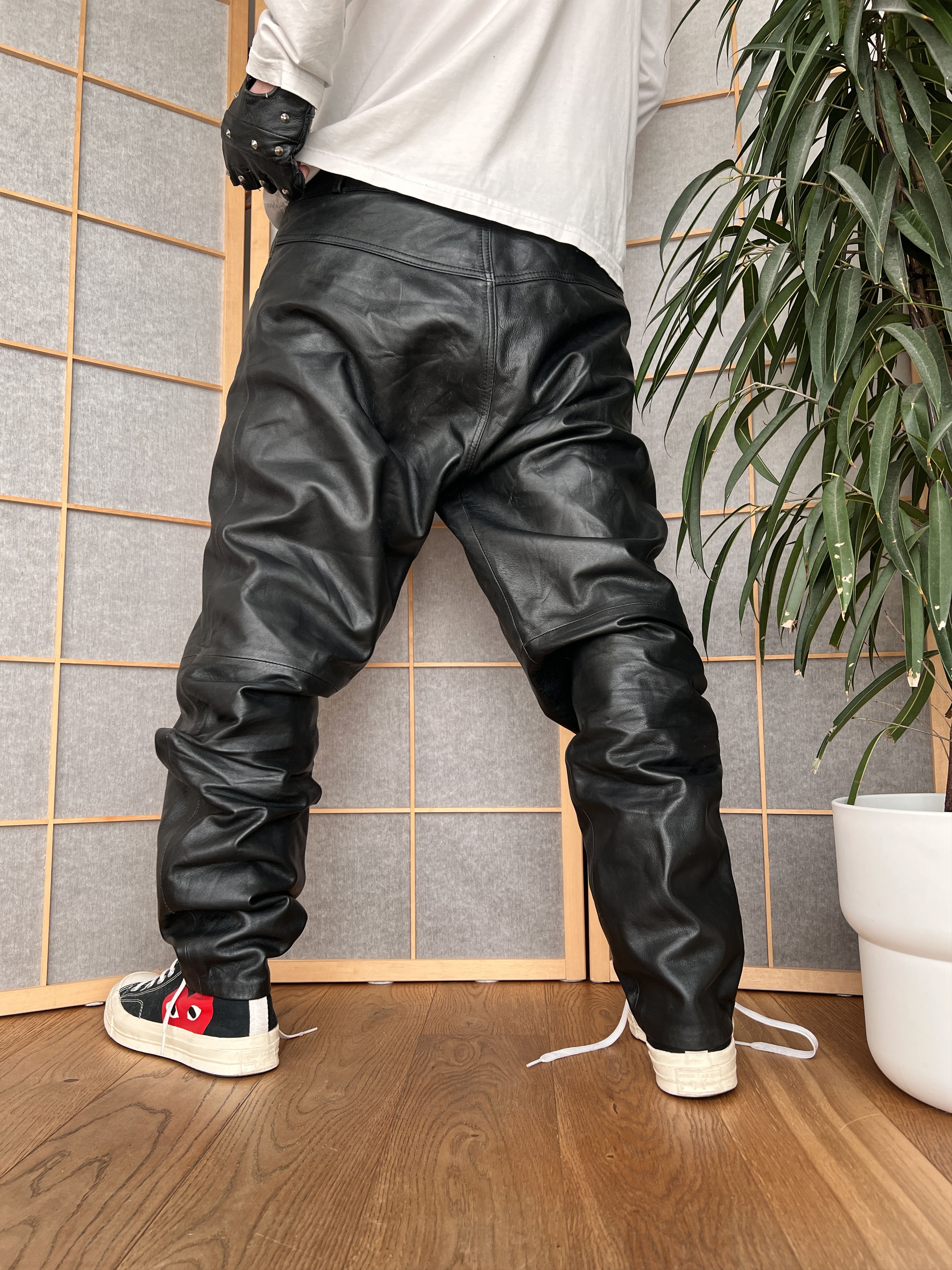Hysteric Glamour VIntage soft leather pants yohji yamamoto diesel opium style Size US 36 / EU 52 - 2 Thumbnail