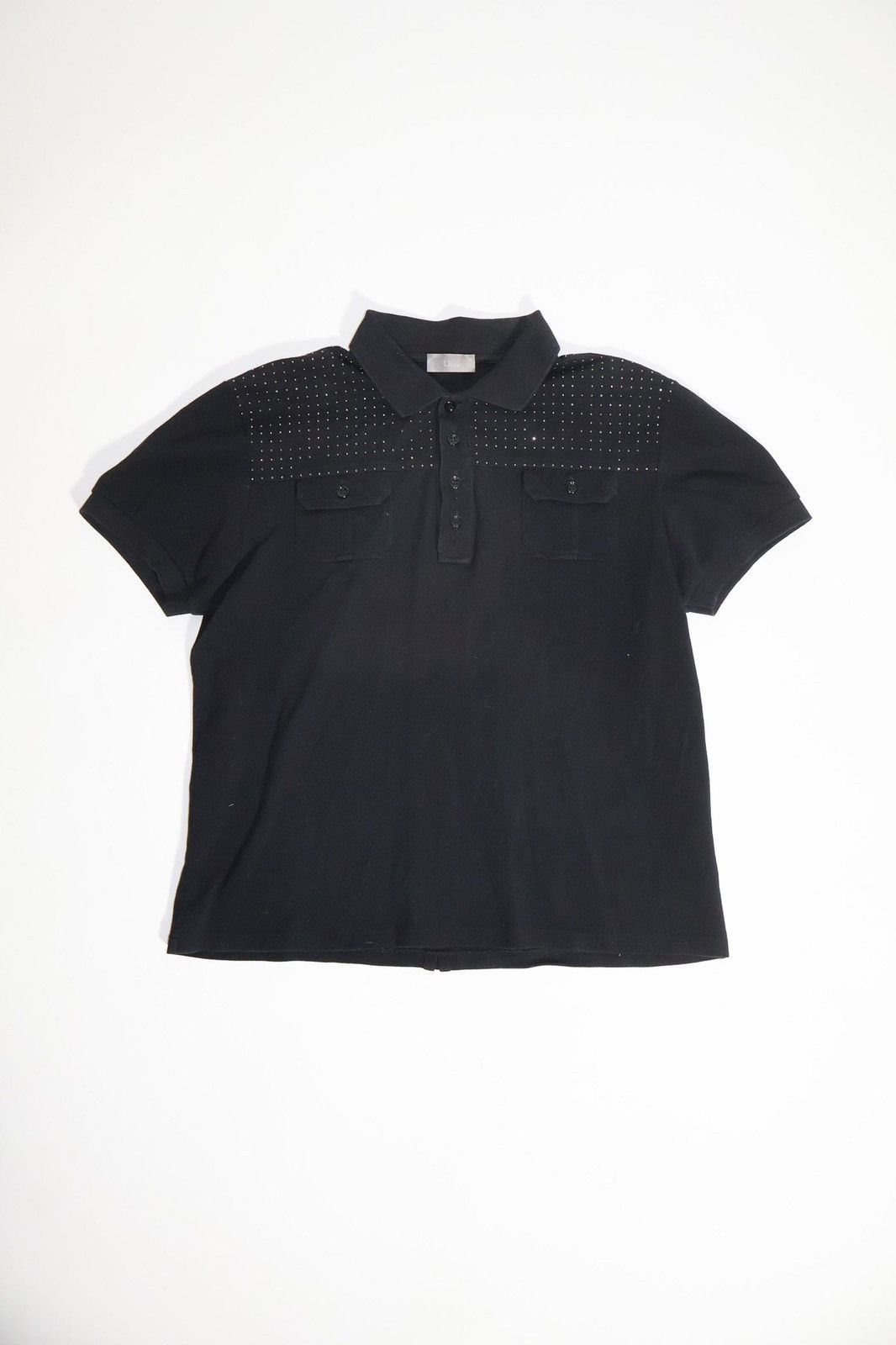 Dior Dior Homme SS06 Black Polo Shirt Rhinestones in size S | Grailed