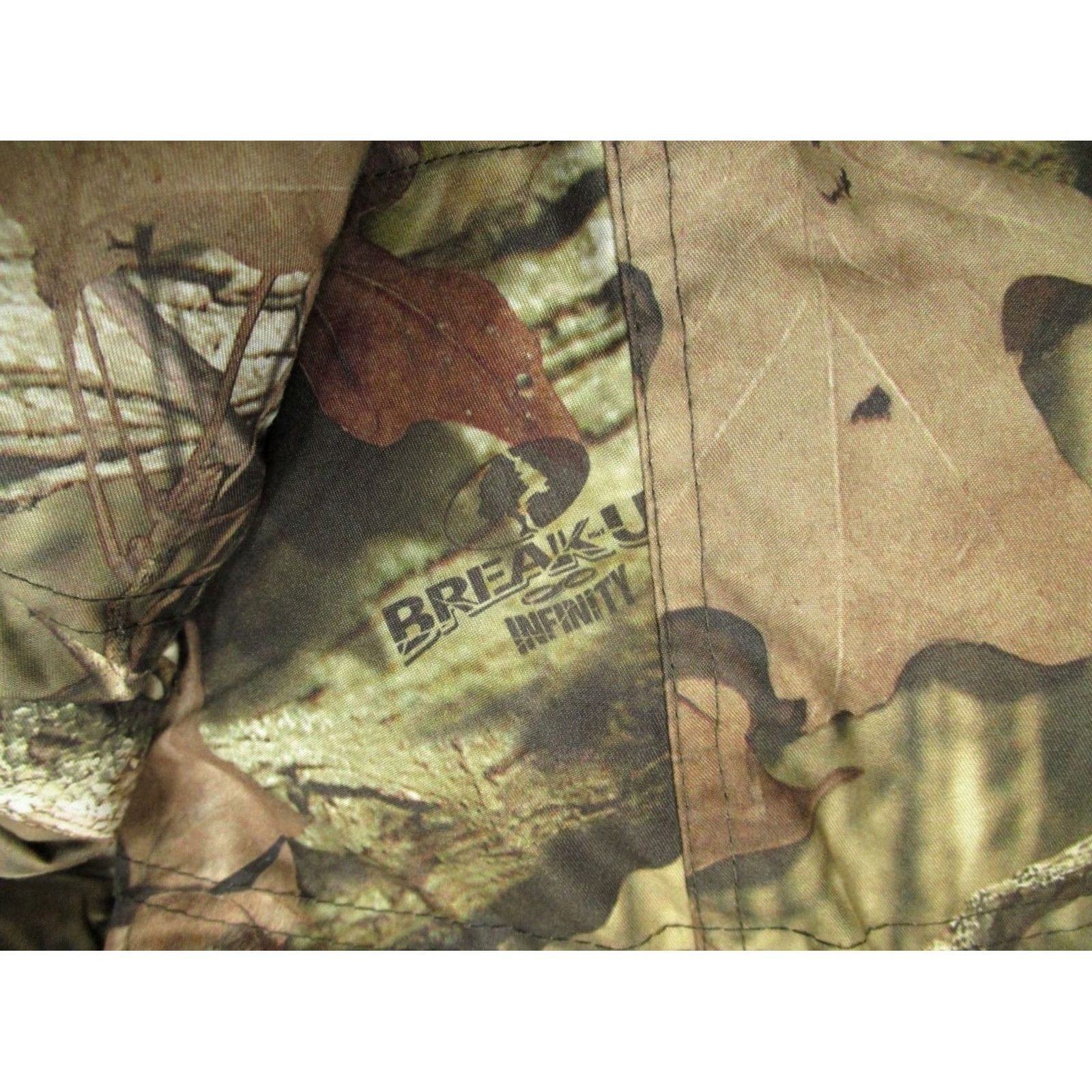 Vintage Mossy Oak Break Up Infinity Puffer Jacket Women Large Green Camouflage - Hooded, Mid-Length, Zip, Wind-Resistant, Fleece Lined, Casual Jacket Size L / US 10 / IT 46 - 3 Thumbnail