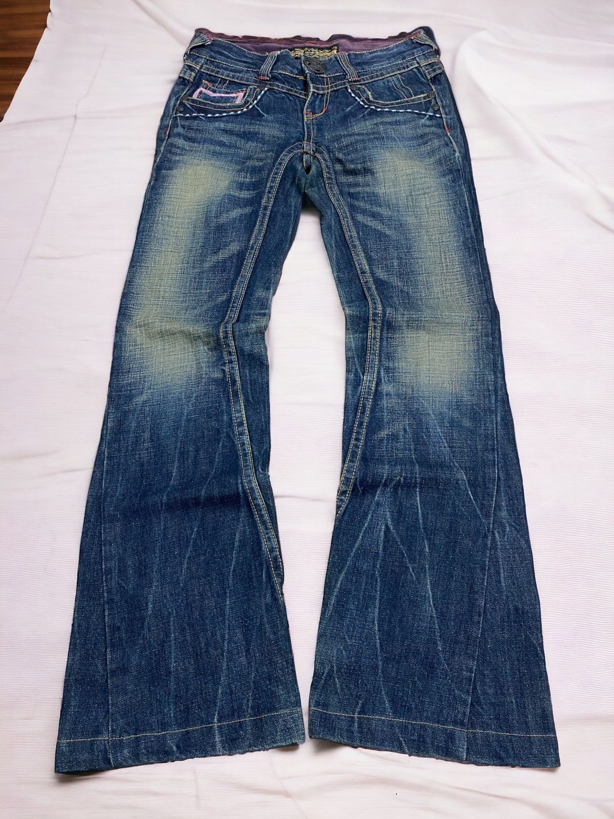 If Six Was Nine × Japanese Brand × Le Grande Bleu (L.G.B.) Flare Studio RP Unisex Jean Japan Mud Washed Low Rise Size US 28 / EU 44 - 1 Thumbnail