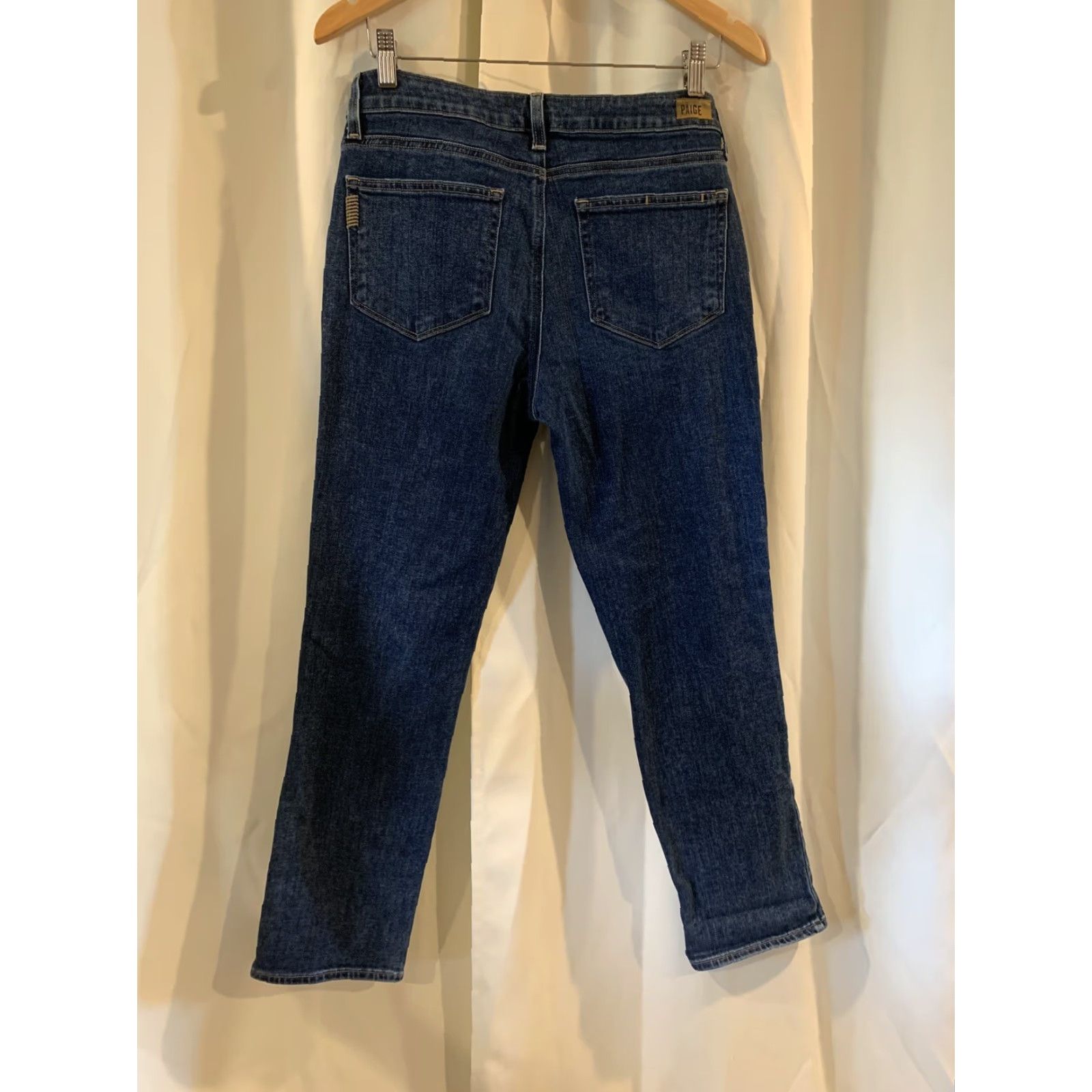 Paige Paige Jeans 29 Blue Woman Regular 5-Pocket Zipperless Straight Denim T-108 Size 29" - 4 Thumbnail