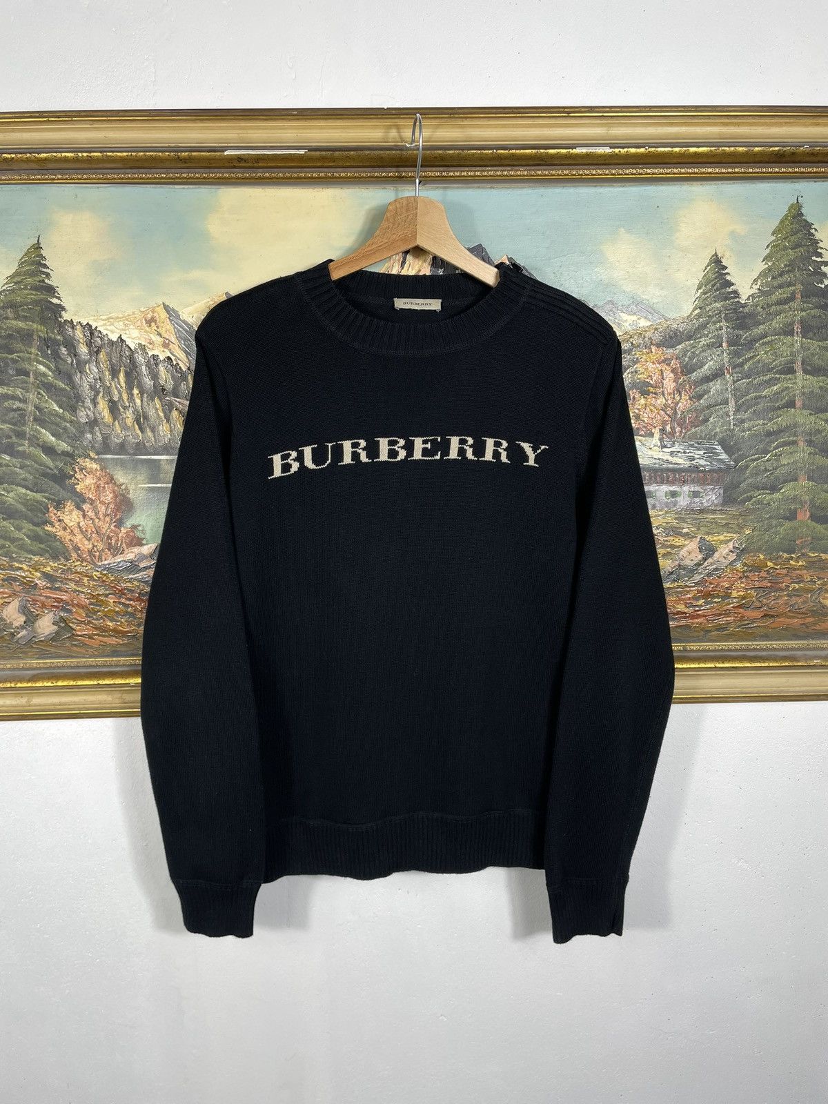 Burberry × Designer Burberry Black Jumper Sweater Knitwear Pull Old Money Luxury Size S / US 4 / IT 40 - 1 Thumbnail