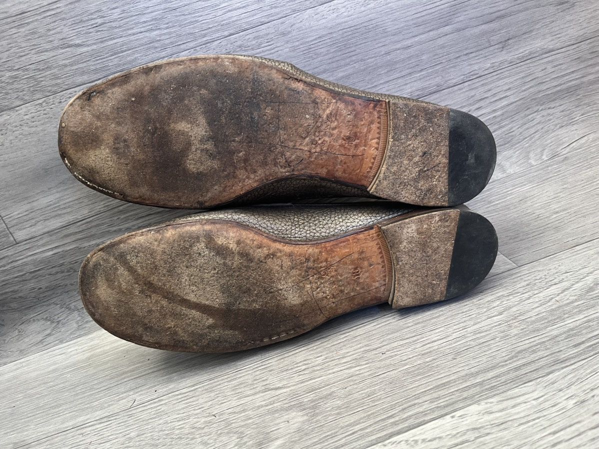 Gucci Gucci 1953 horsebit pebble grain metallic bronze loafers Size US 11 / EU 44 - 9 Thumbnail